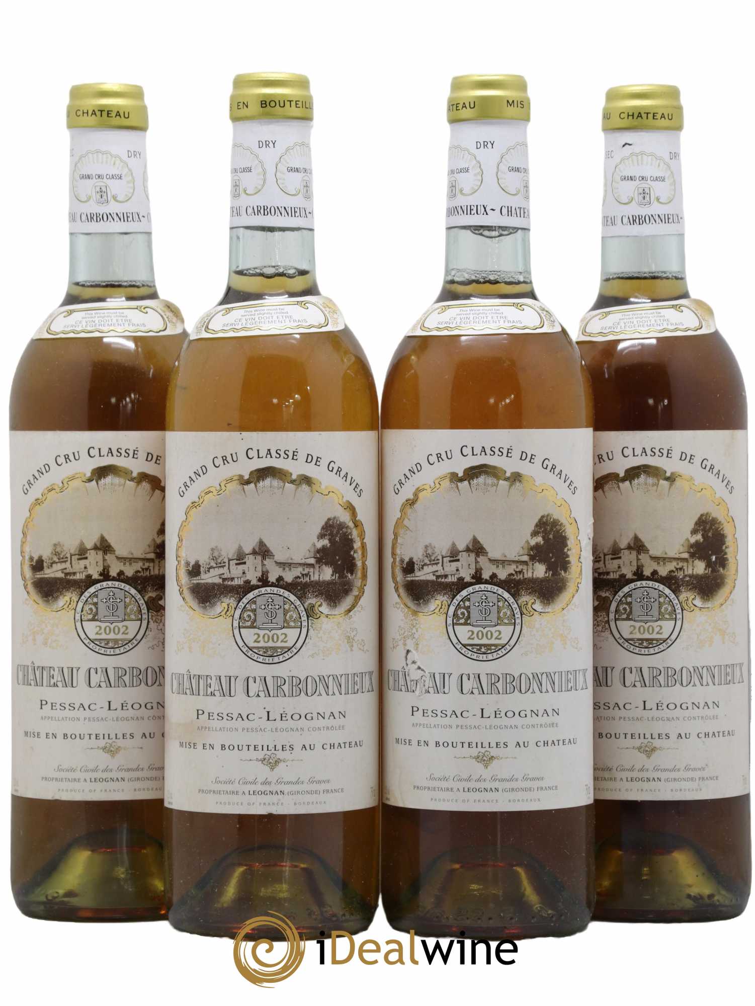 Château Carbonnieux Cru Classé de Graves 2002 - Lot de 4 bouteilles - 0