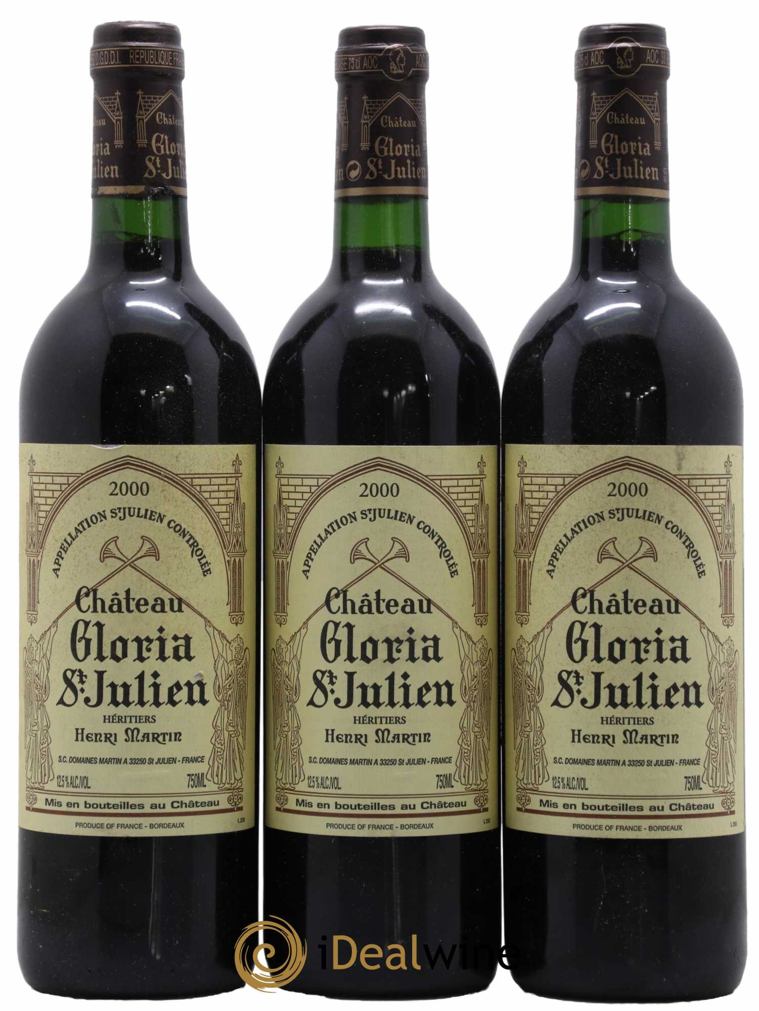 Château Gloria 2000 - Lot de 3 bouteilles - 0