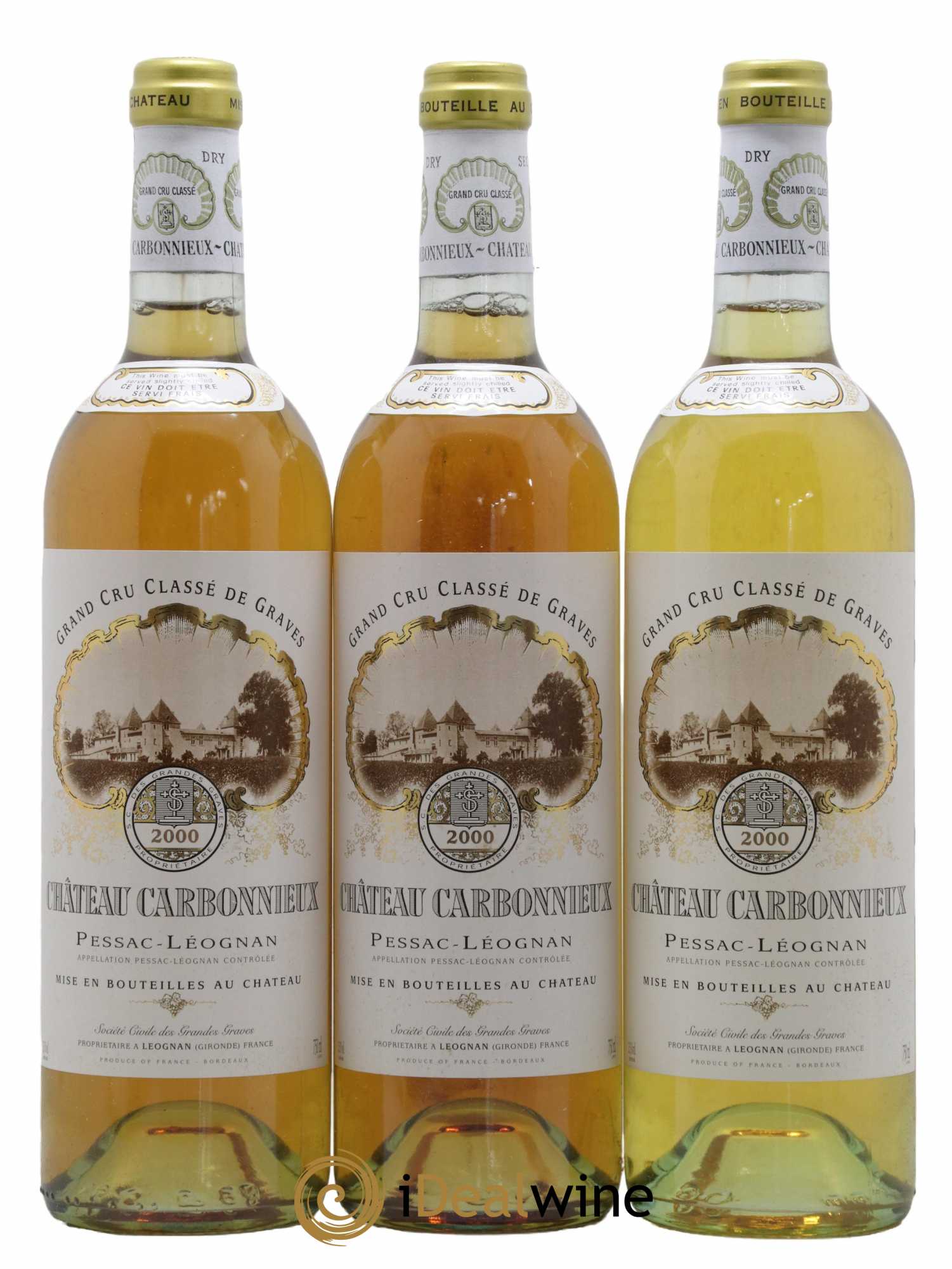 Château Carbonnieux Cru Classé de Graves 2000 - Lot de 3 bouteilles - 0