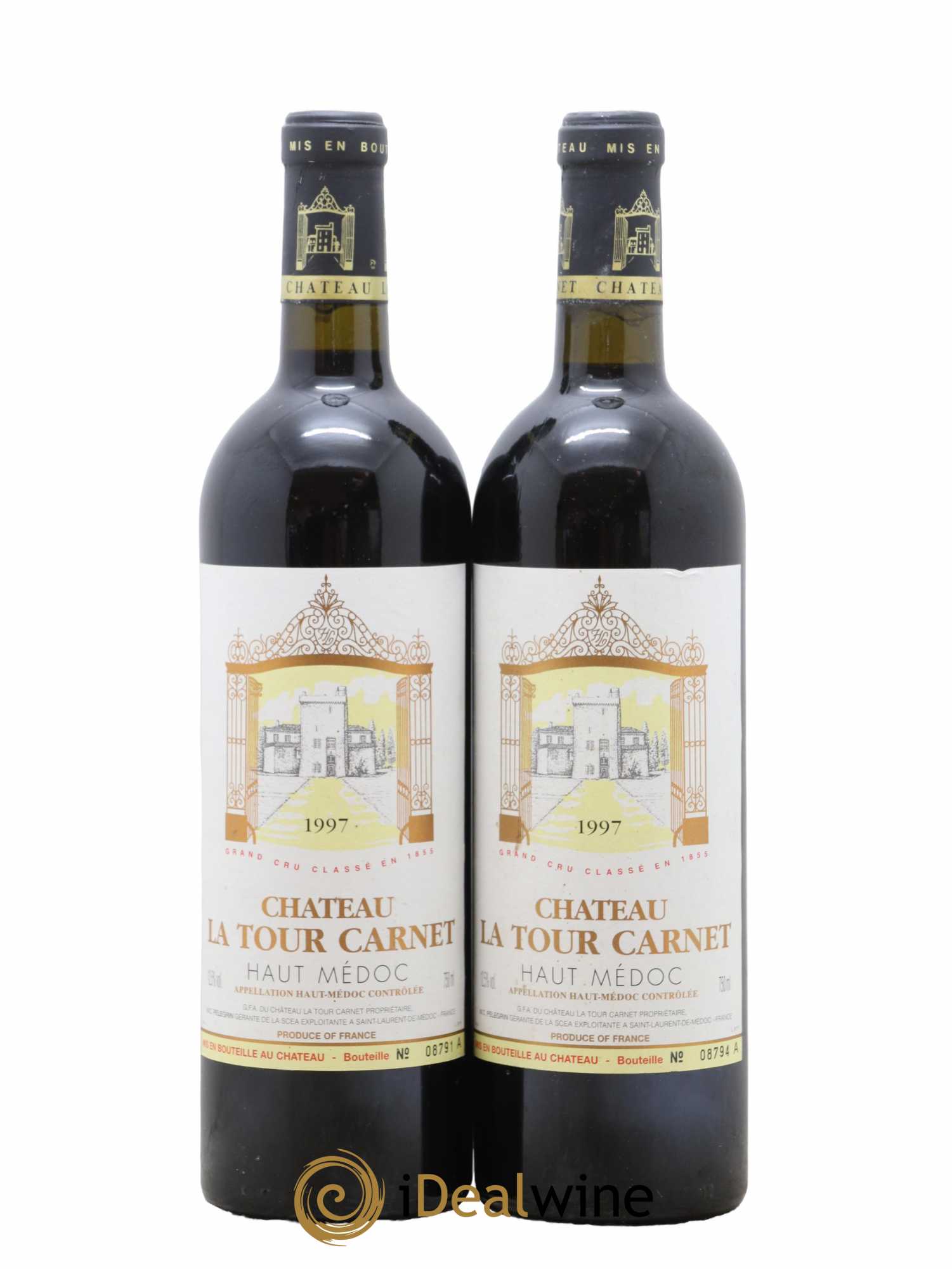 Château la Tour Carnet 4ème Grand Cru Classé 1997 - Lot de 2 bouteilles - 0