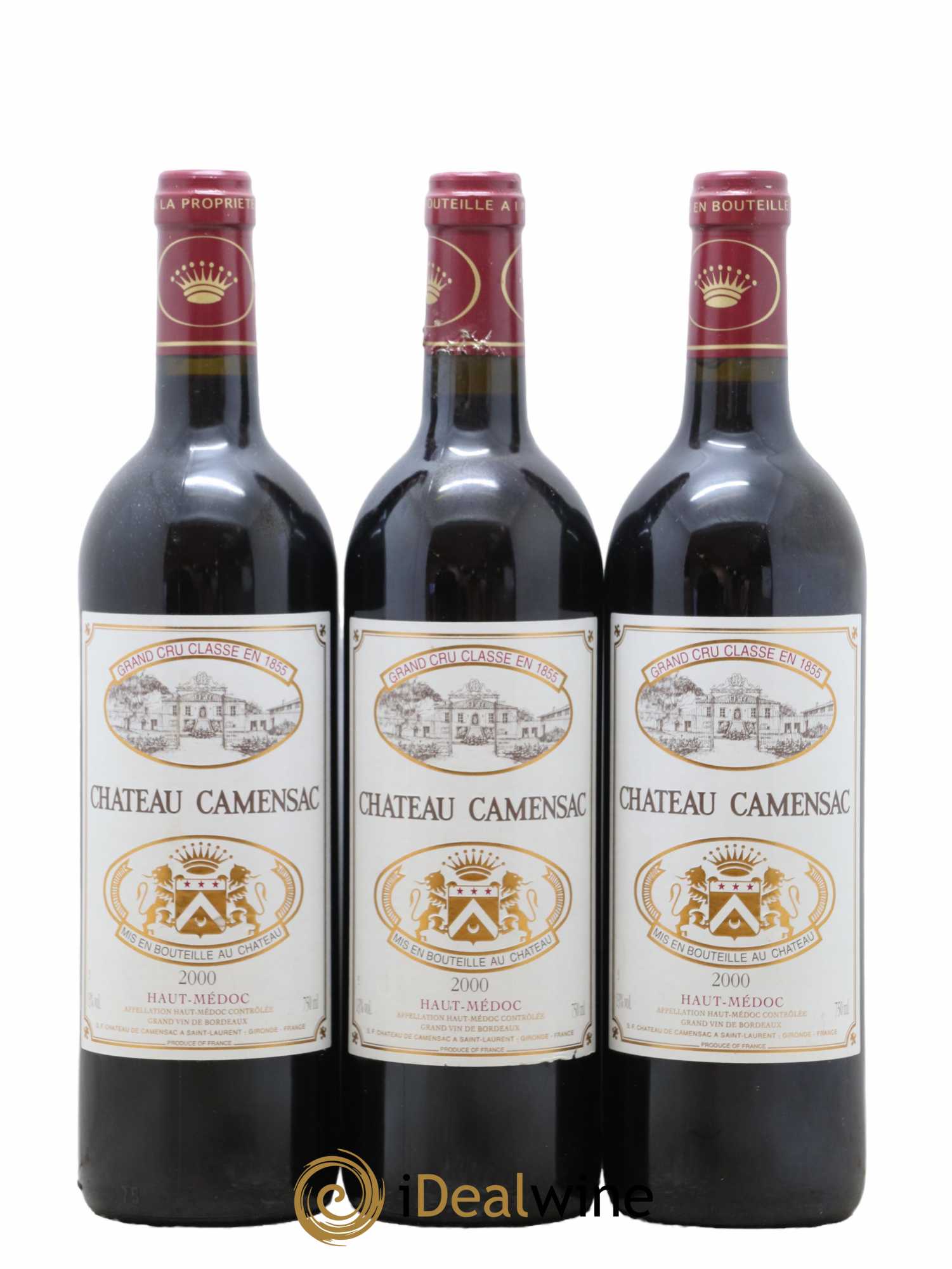 Château Camensac 5ème Grand Cru Classé 2000 - Lot de 3 bouteilles - 0
