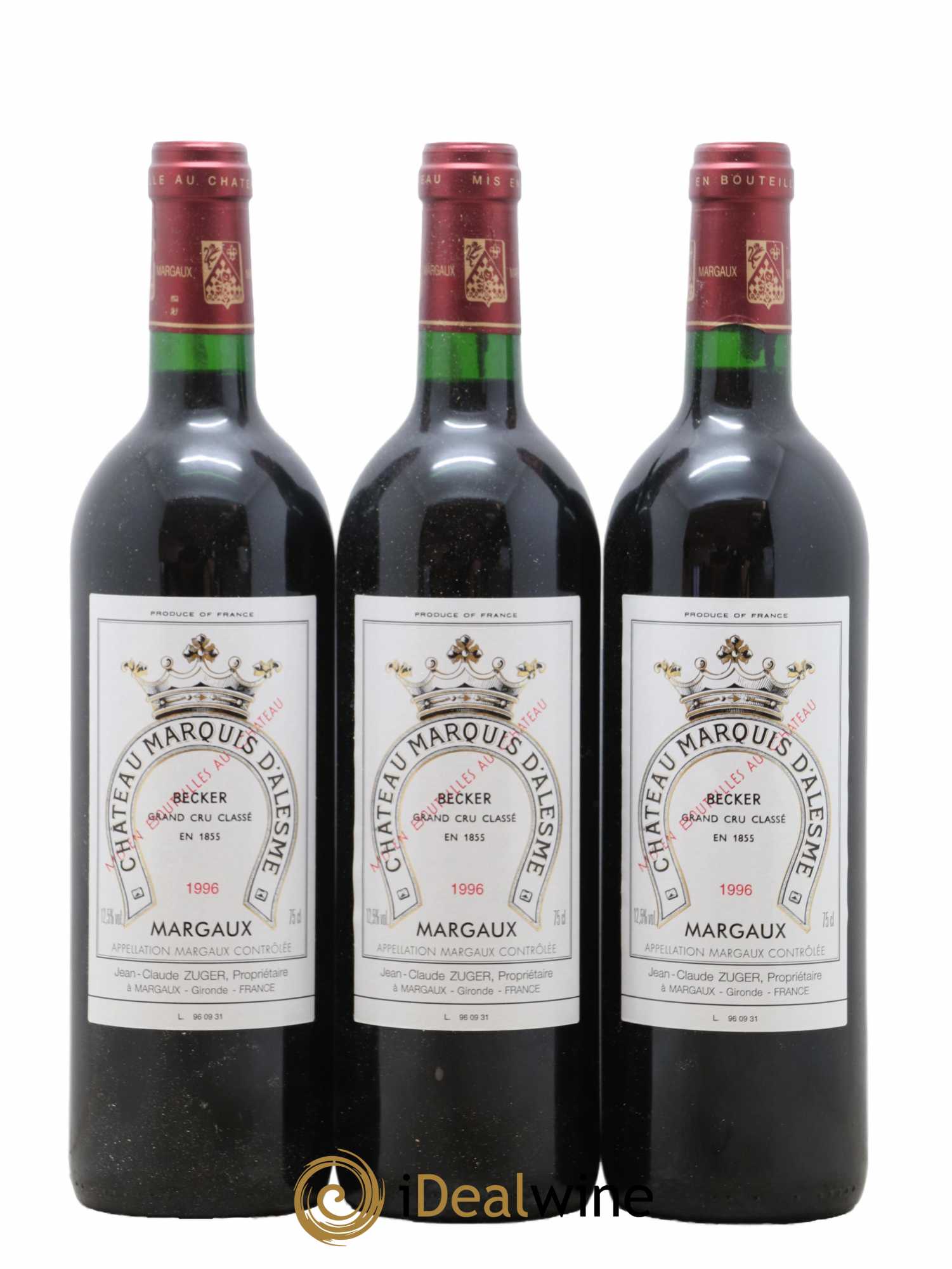 Château Marquis d'Alesme 1996 - Lot de 6 bouteilles - 1