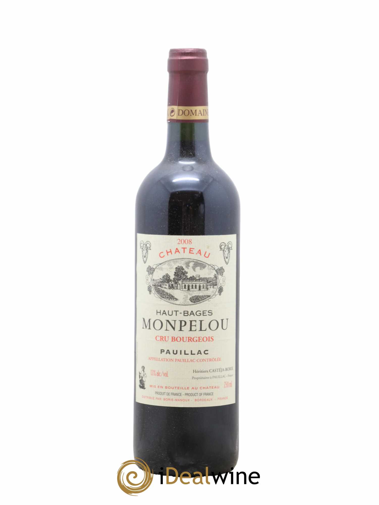 Château Haut Bages Monpelou Cru Bourgeois 2008 - Lot de 1 bouteille - 0