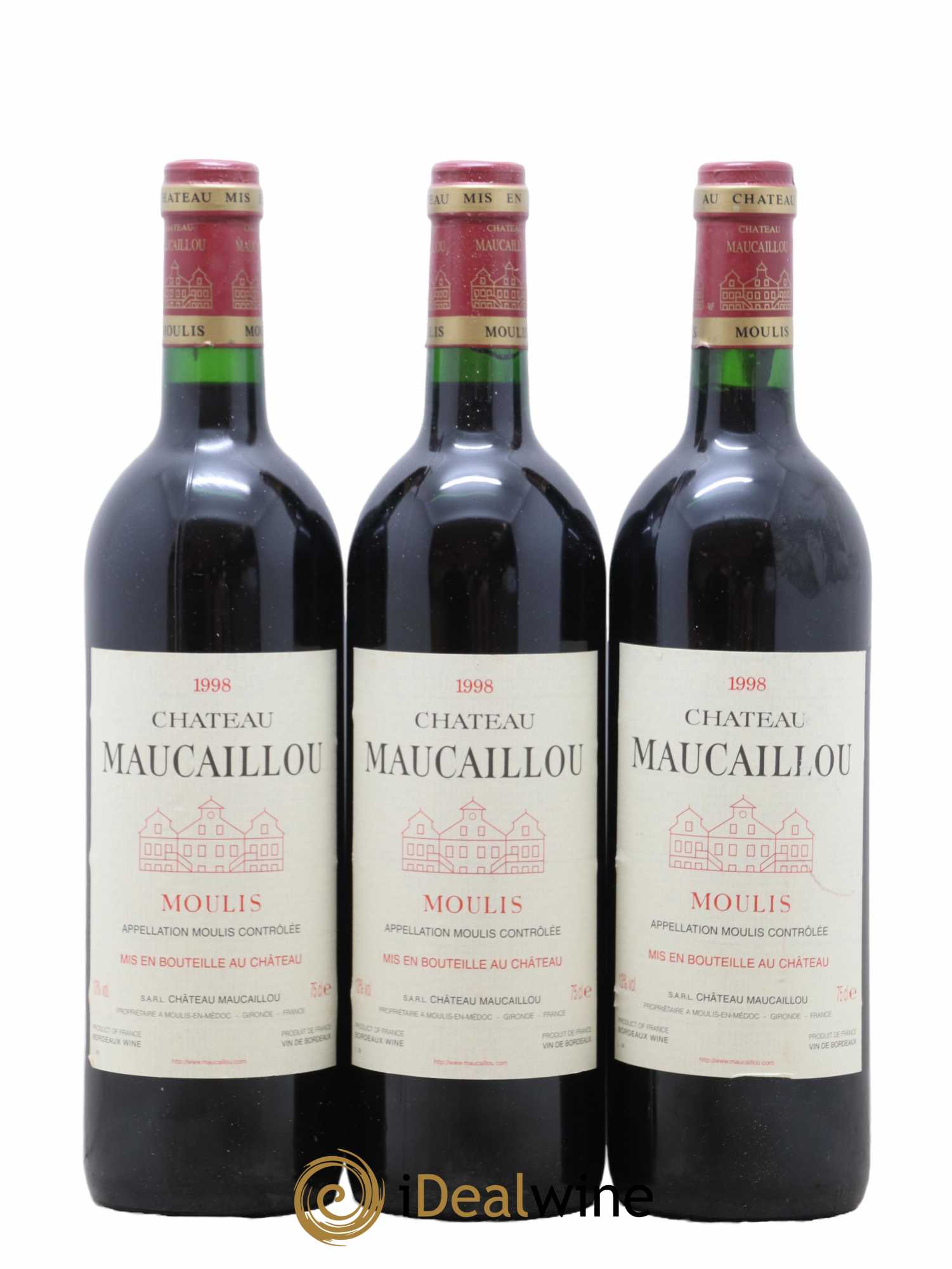 Château Maucaillou 1998 - Lot de 3 bouteilles - 0
