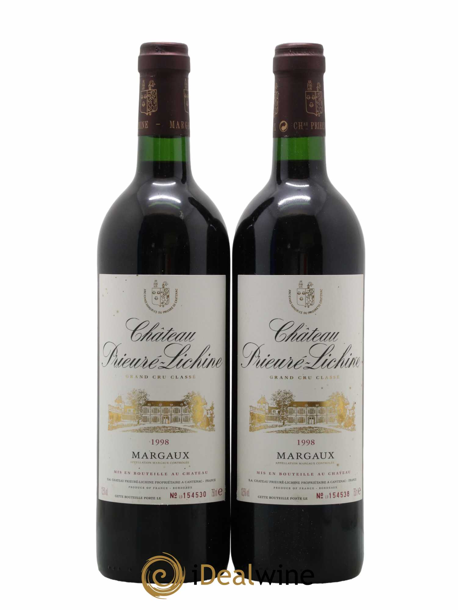 Château Prieuré Lichine 4ème Grand Cru Classé 1998 - Lot de 2 bouteilles - 0
