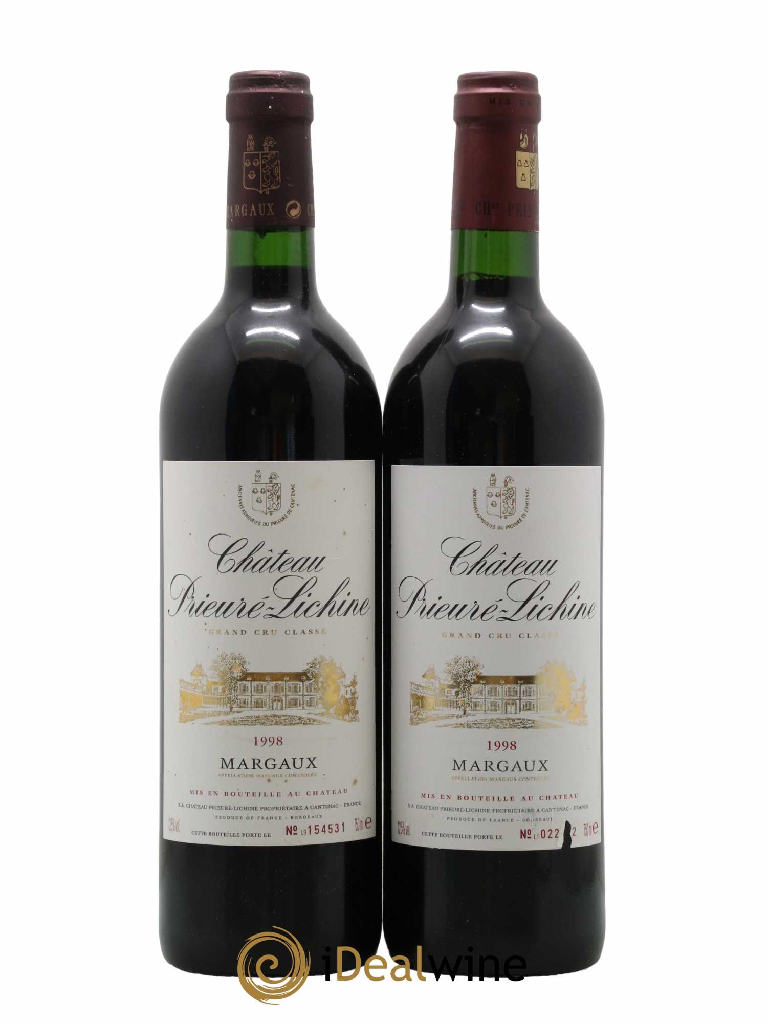 Château Prieuré Lichine 4ème Grand Cru Classé 1998 - Lot de 2 bouteilles - 0