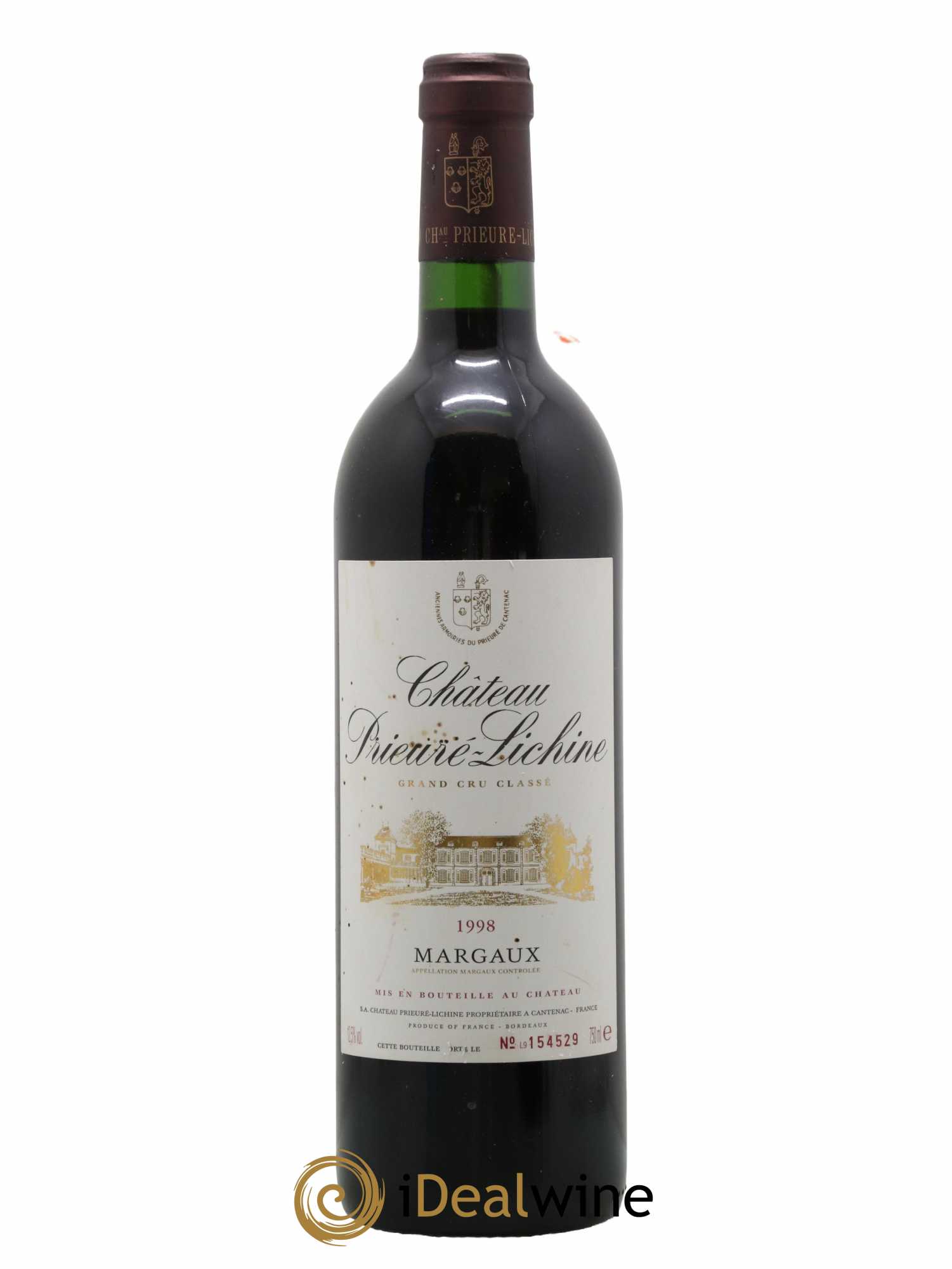 Château Prieuré Lichine 4ème Grand Cru Classé 1998 - Lot de 1 bouteille - 0
