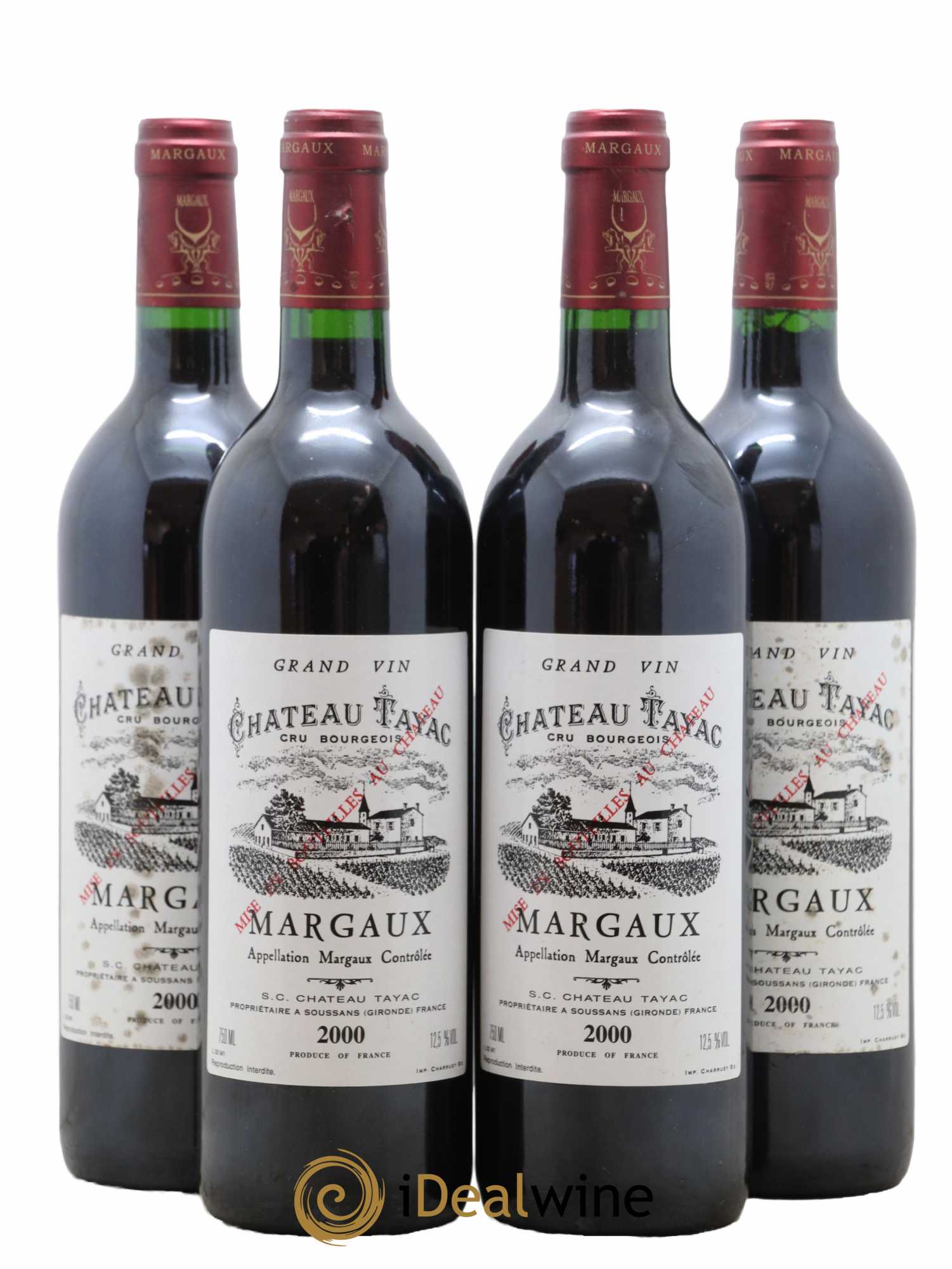 Château Tayac Cru Bourgeois 2000 - Lot de 4 bouteilles - 0