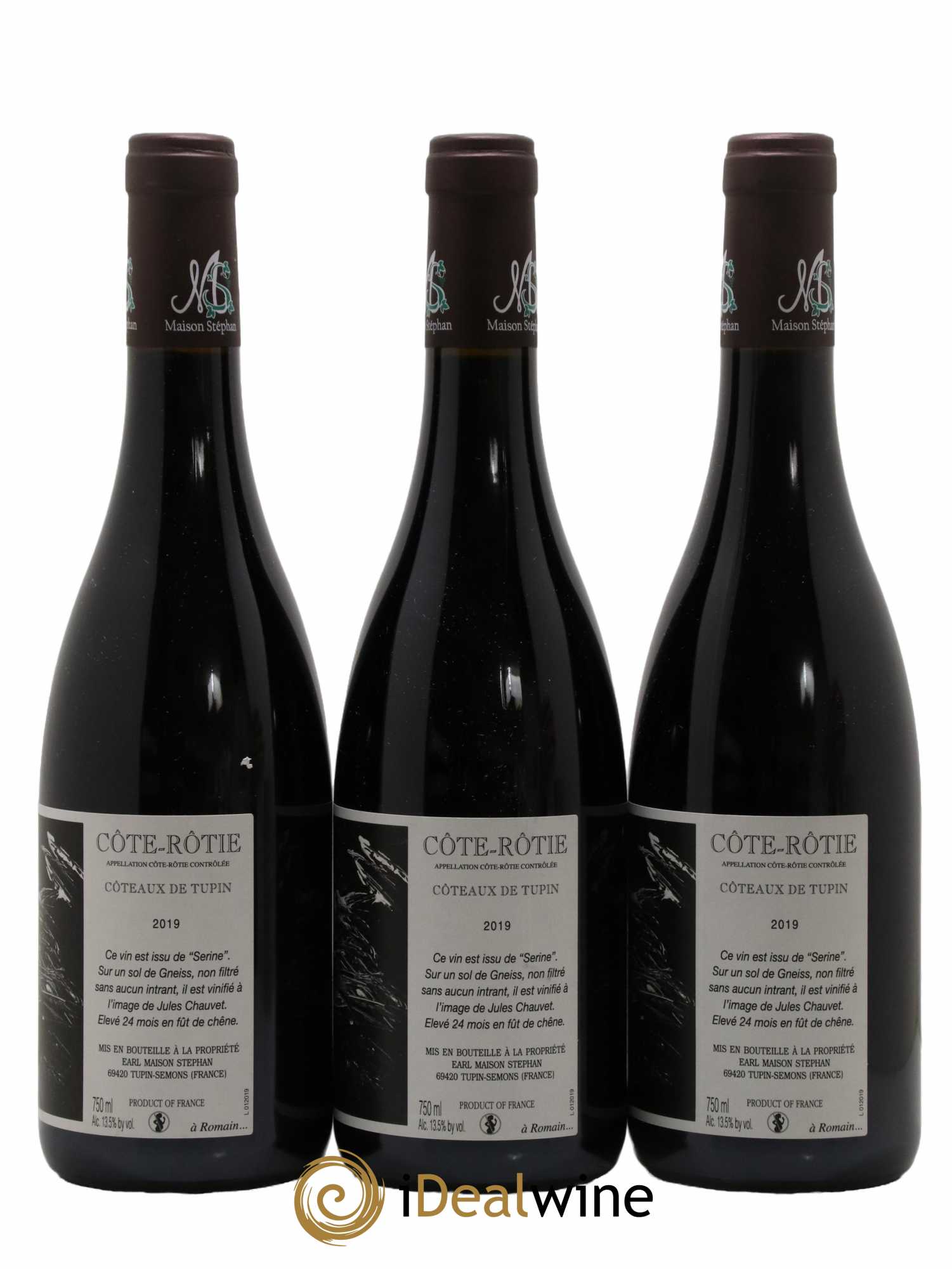 Côte-Rôtie Coteaux de Tupin Jean-Michel Stephan 2019 - Lot of 3 bottles - 1