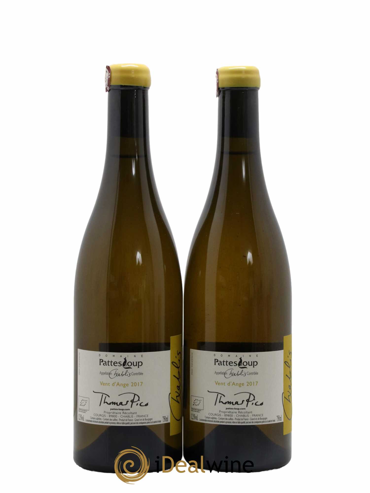 Chablis Vent d'Ange Pattes Loup (Domaine) 2017 - Lot de 2 bouteilles - 1