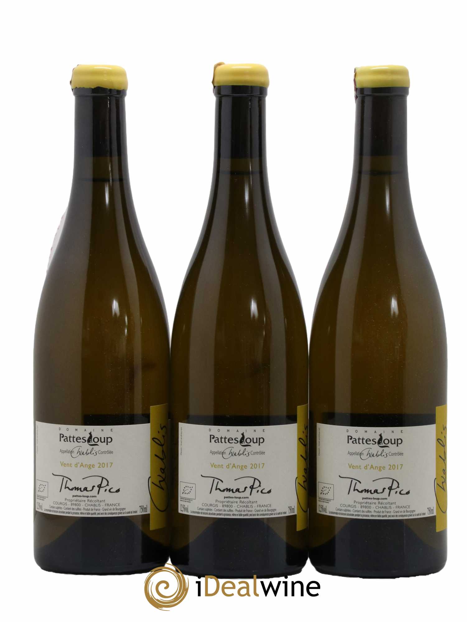 Chablis Vent d'Ange Pattes Loup (Domaine) 2017 - Lot de 3 bouteilles - 1