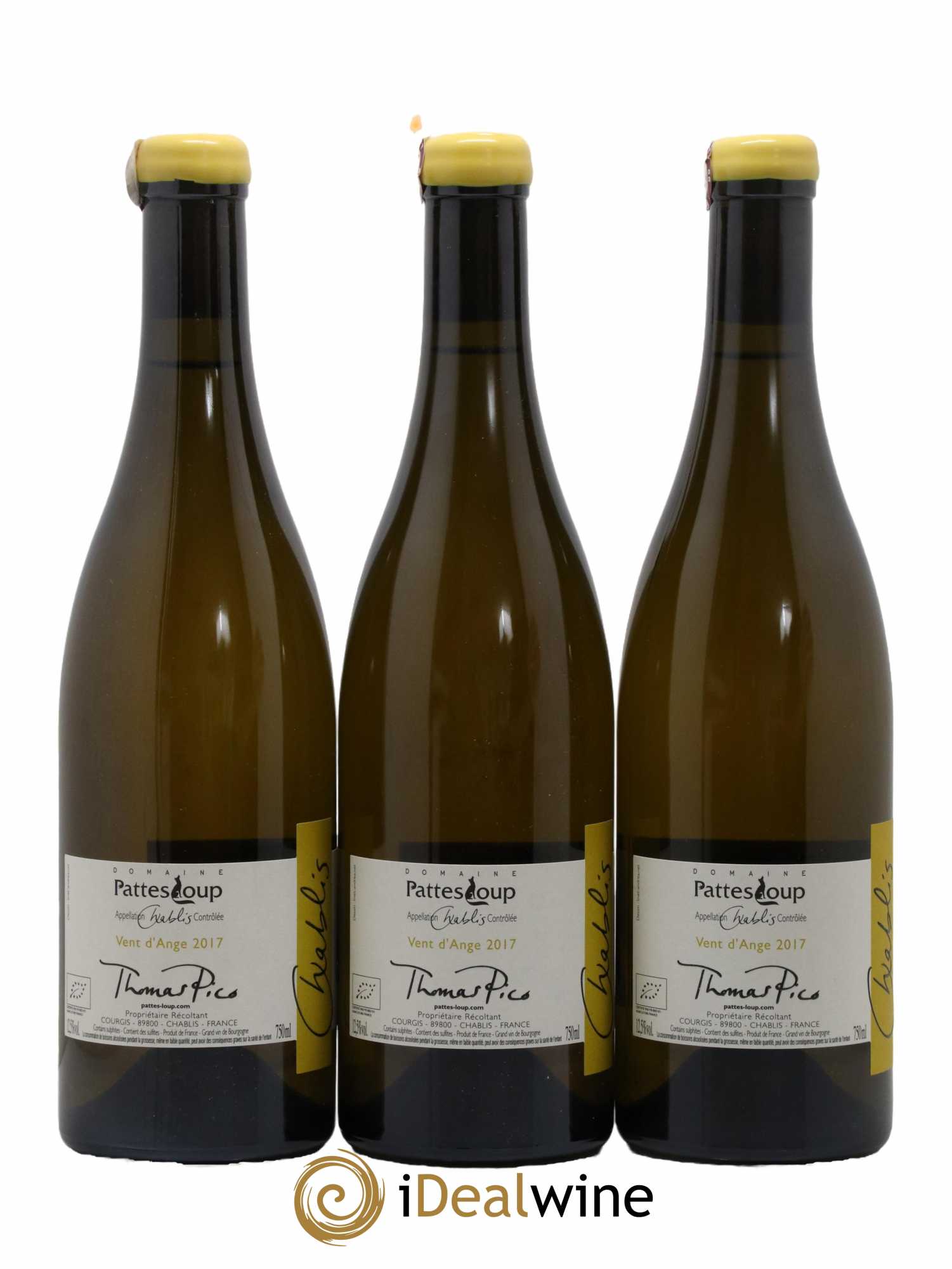 Chablis Vent d'Ange Pattes Loup (Domaine) 2017 - Lot de 3 bouteilles - 1