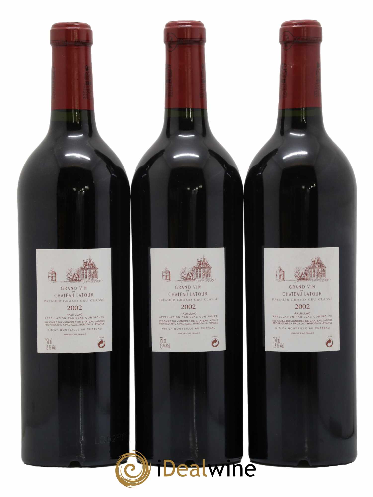 Château Latour 1er Grand Cru Classé 2002 - Lot de 3 bouteilles - 1