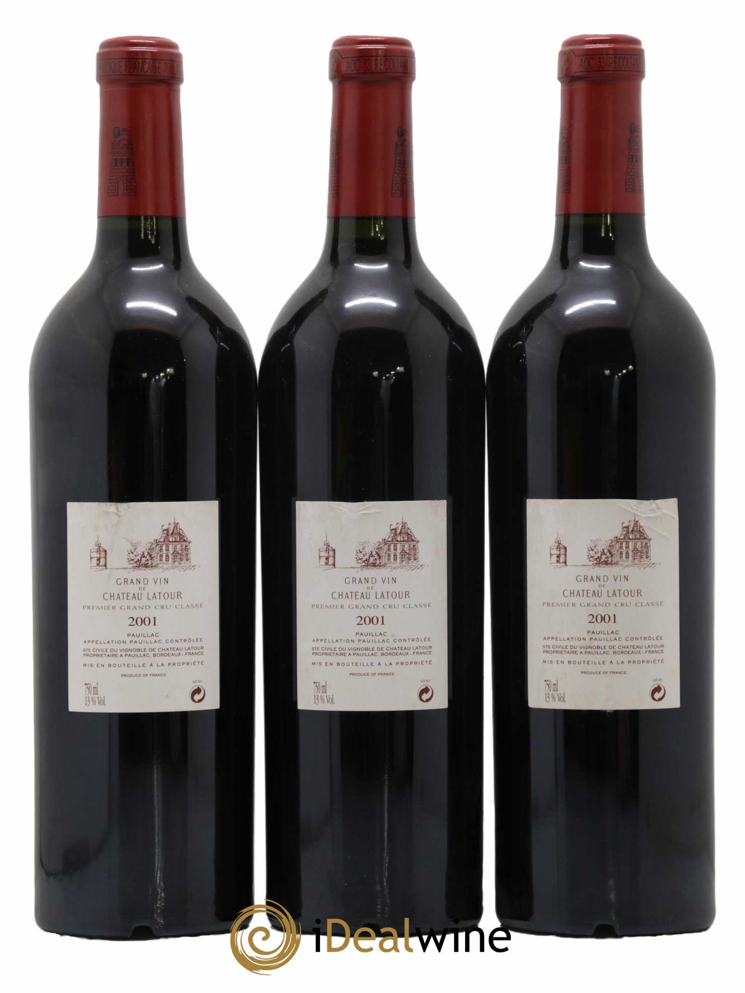 Château Latour 1er Grand Cru Classé 2001 - Lot of 3 bottles - 1