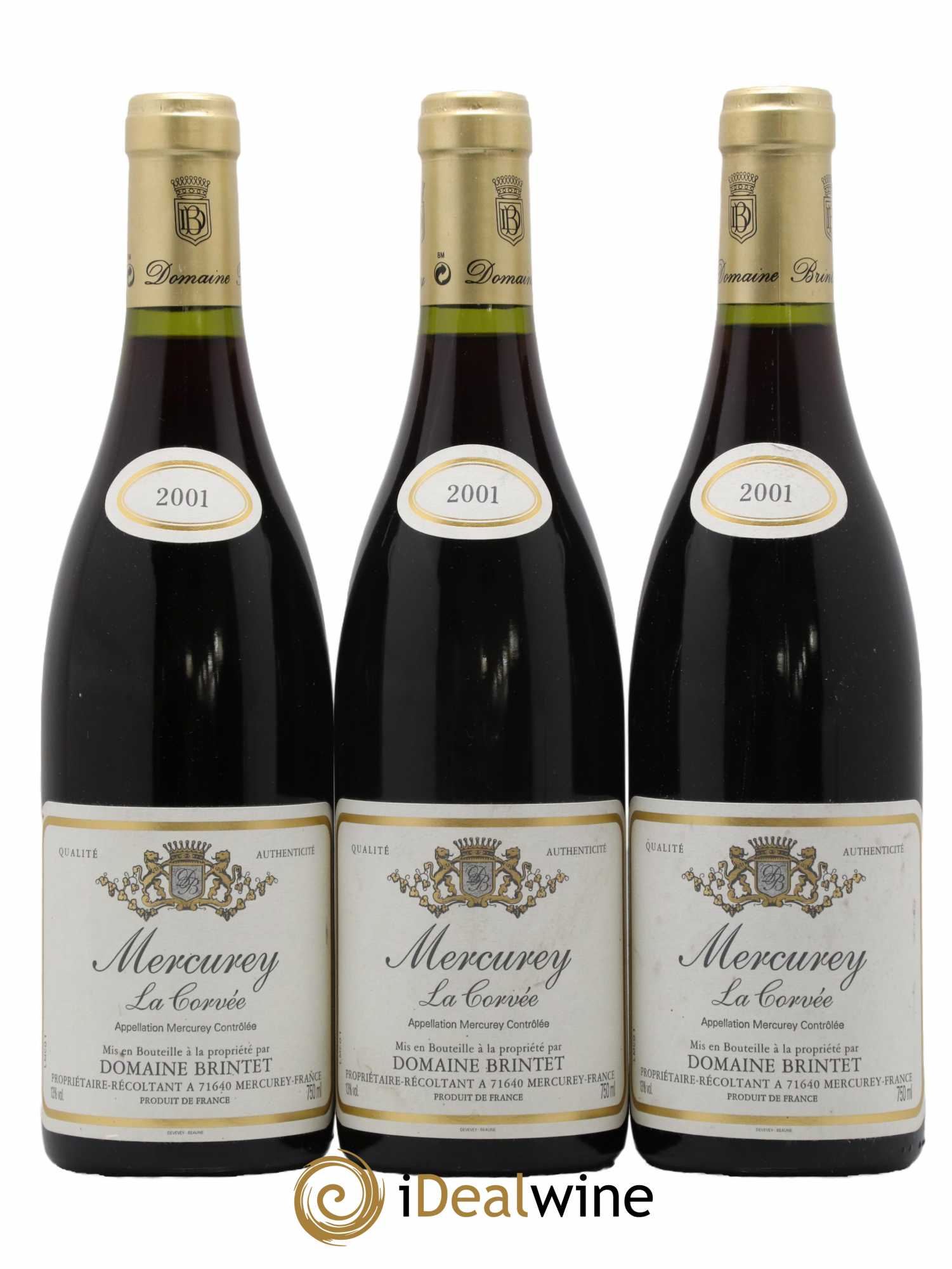 Mercurey La Corvee Brintet 2001 - Lot de 3 bouteilles - 0