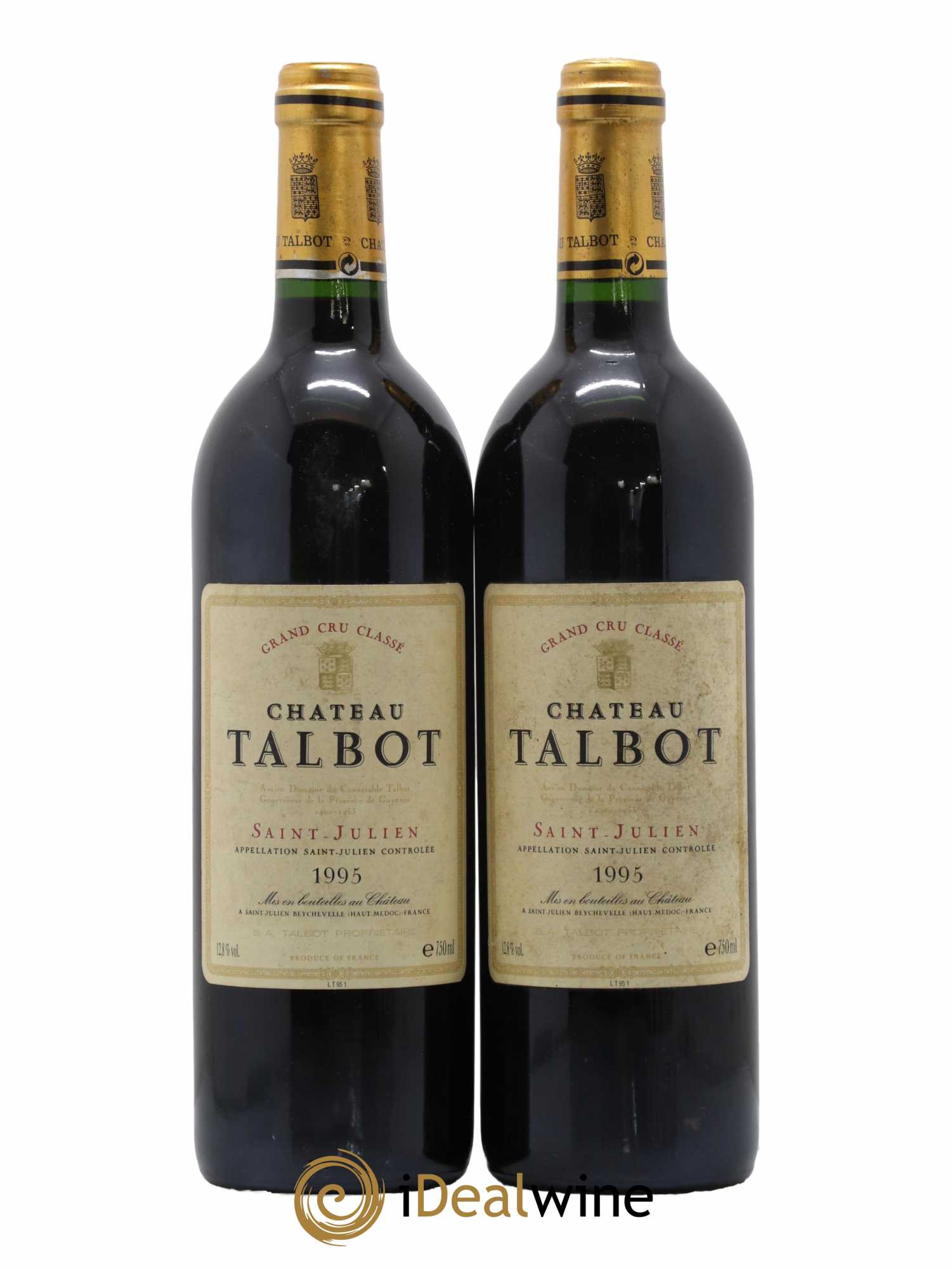 Château Talbot 4ème Grand Cru Classé 1995 - Lot de 2 bouteilles - 0