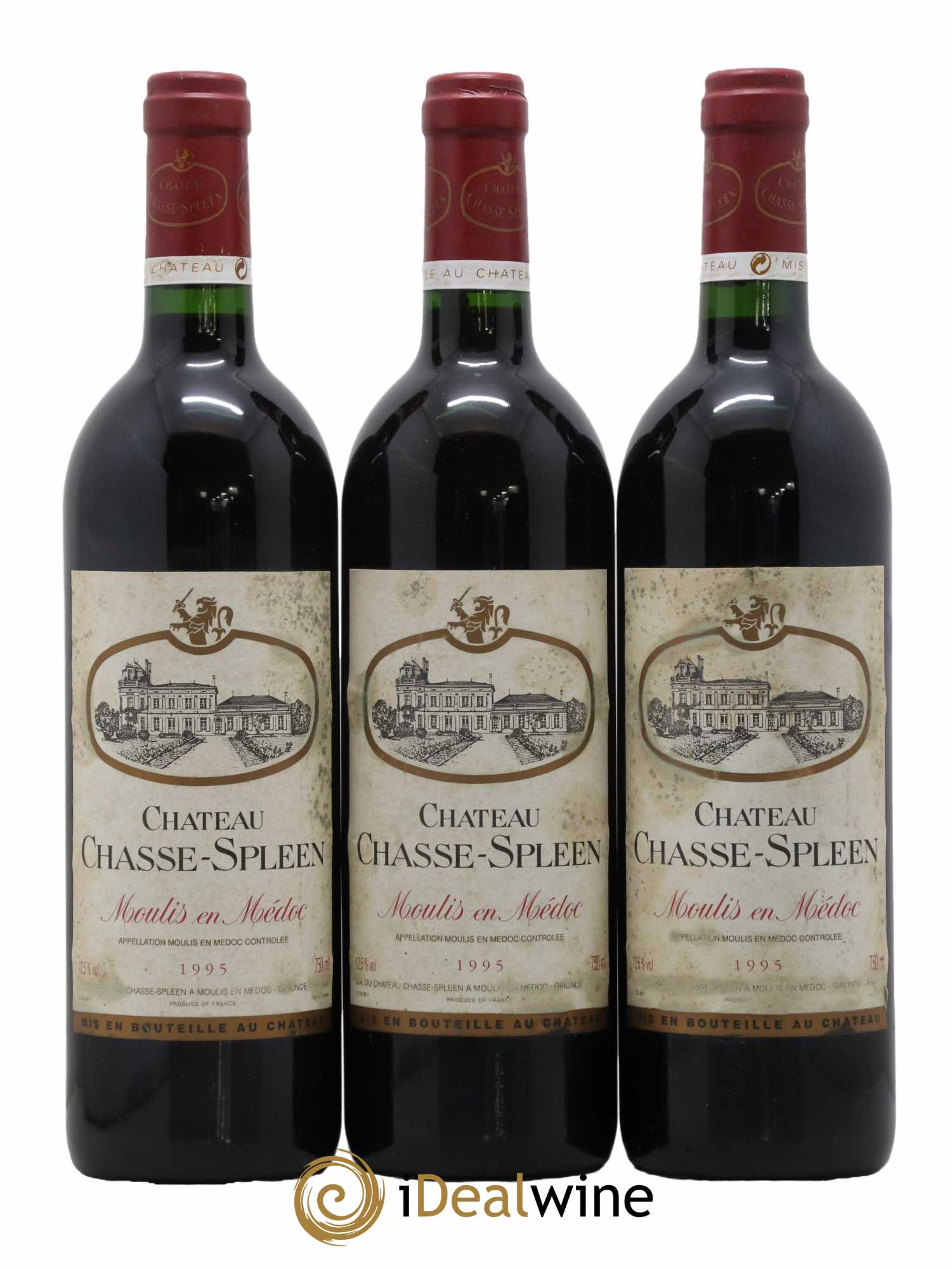 Château Chasse Spleen 1995 - Lot de 3 bouteilles - 0