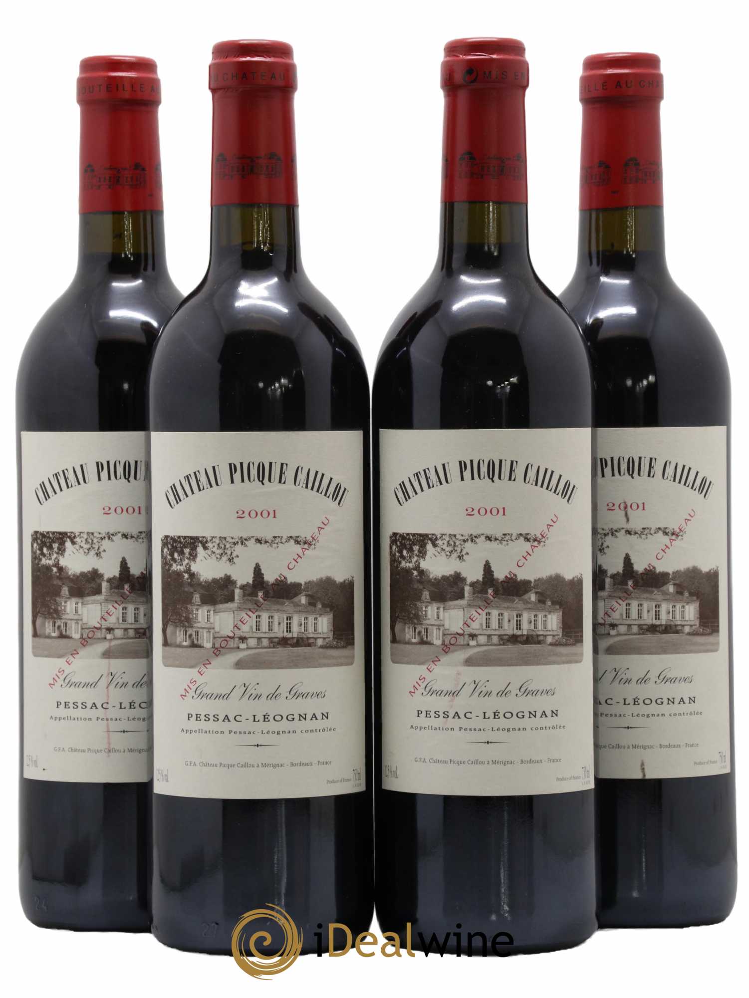Château Picque Caillou 2001 - Lot de 4 bouteilles - 0