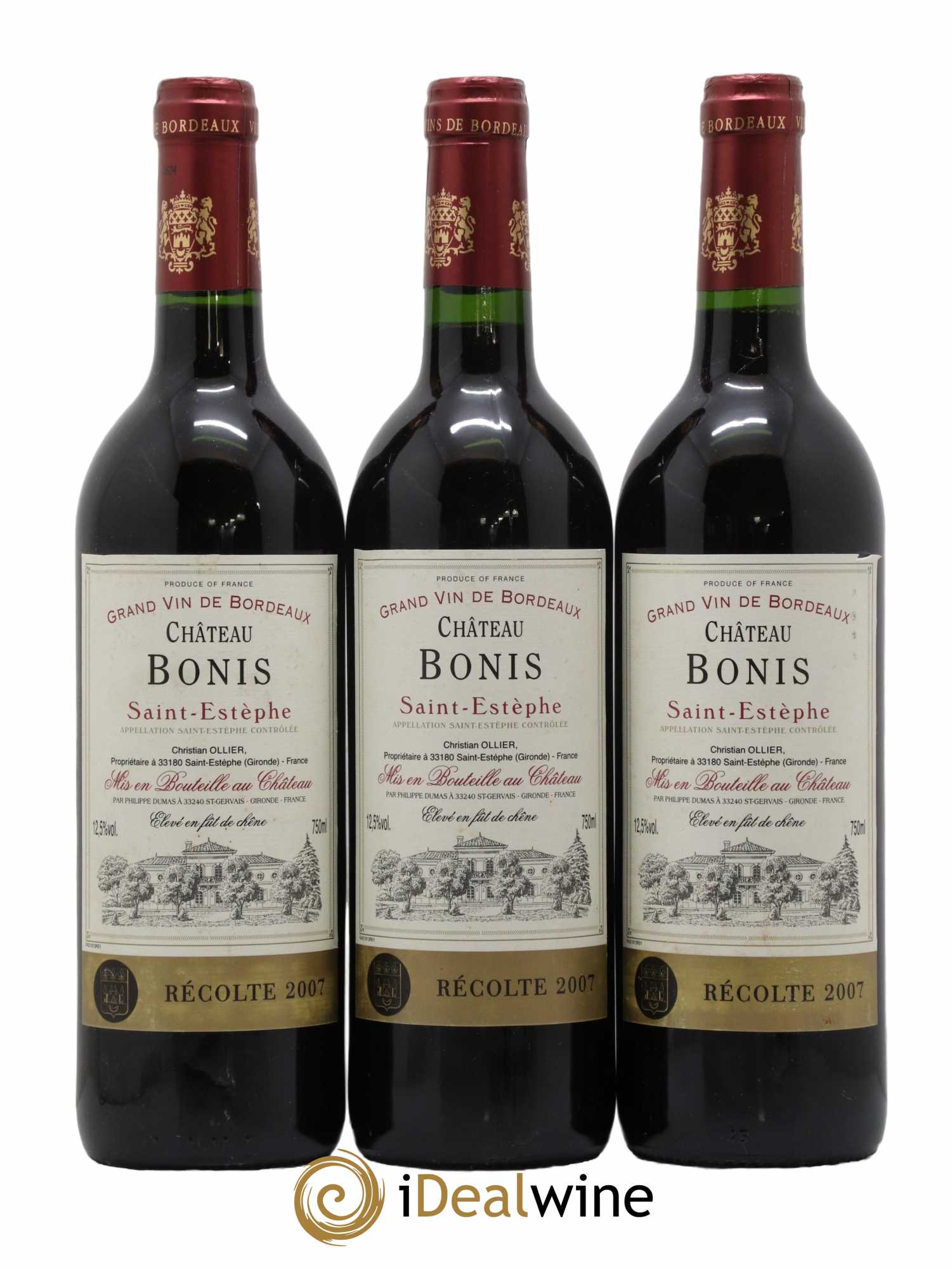 Saint-Estèphe Château Bonis 2007 - Lot de 3 bouteilles - 0