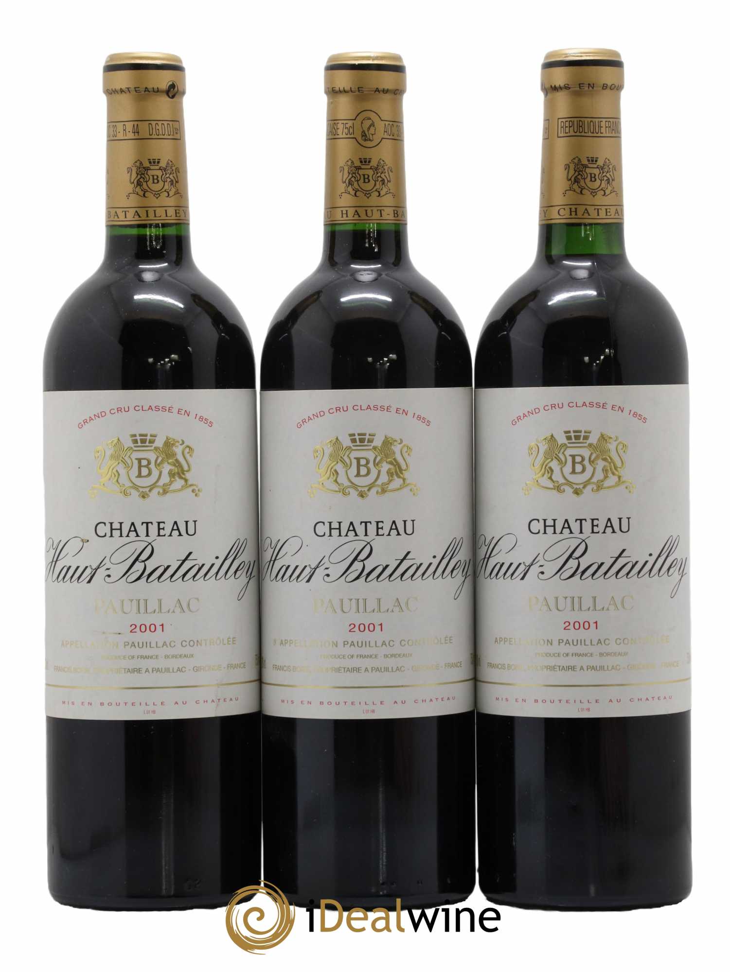 Château Haut Batailley 5ème Grand Cru Classé 2001 - Lot de 3 bouteilles - 0