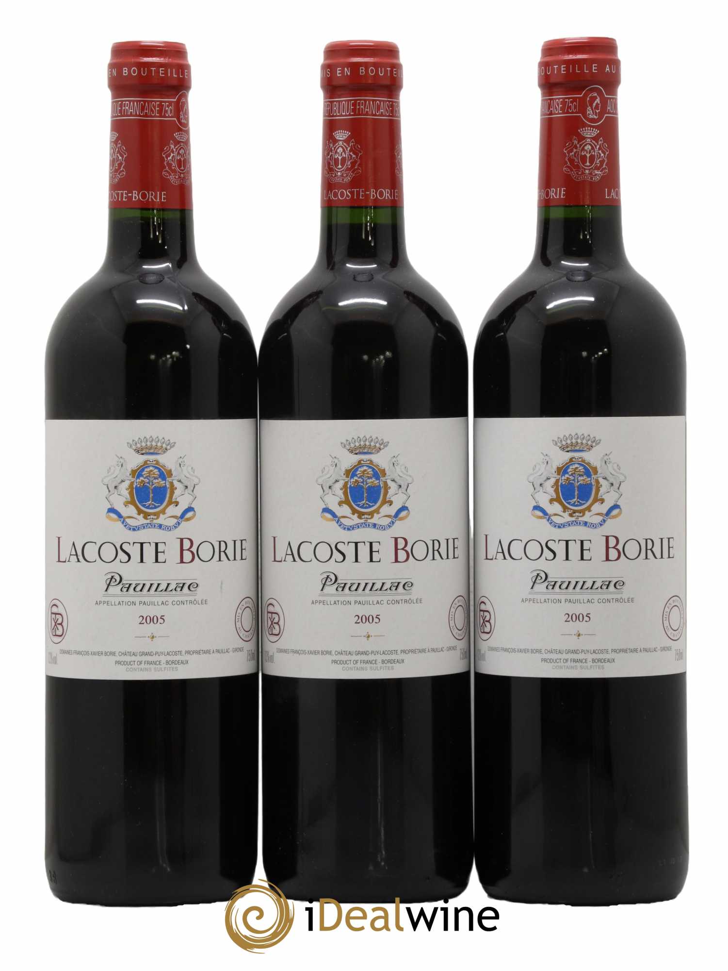 Lacoste Borie 2005 - Lot de 3 bouteilles - 0