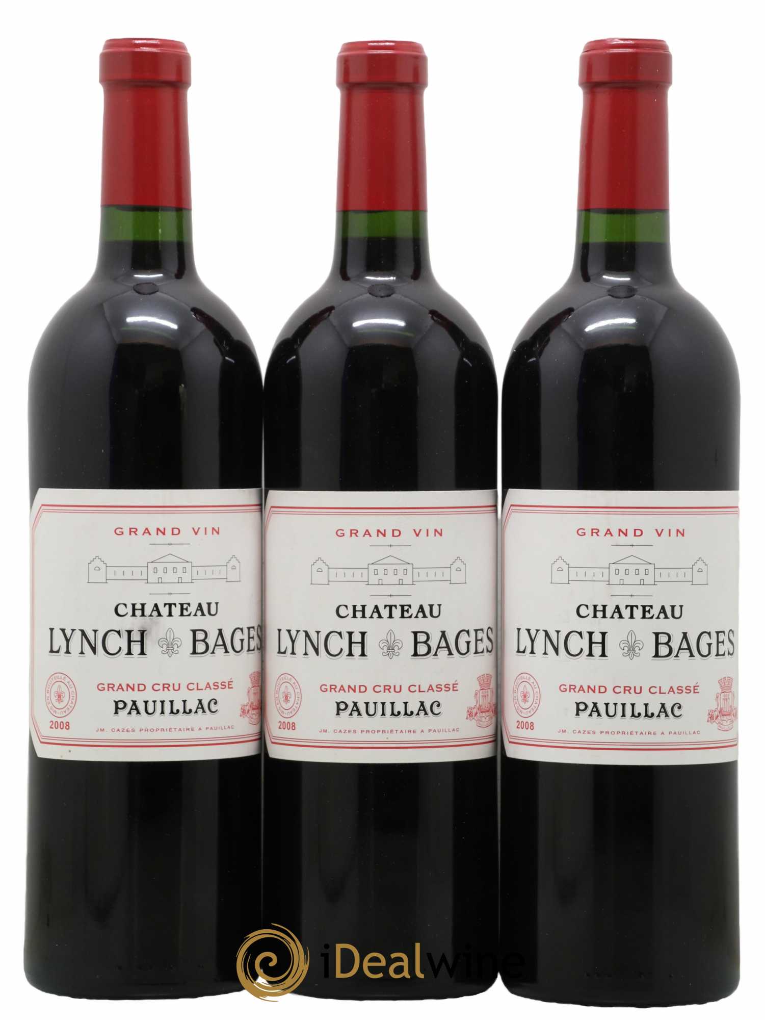 Château Lynch Bages 5ème Grand Cru Classé 2008 - Lot de 3 bouteilles - 0