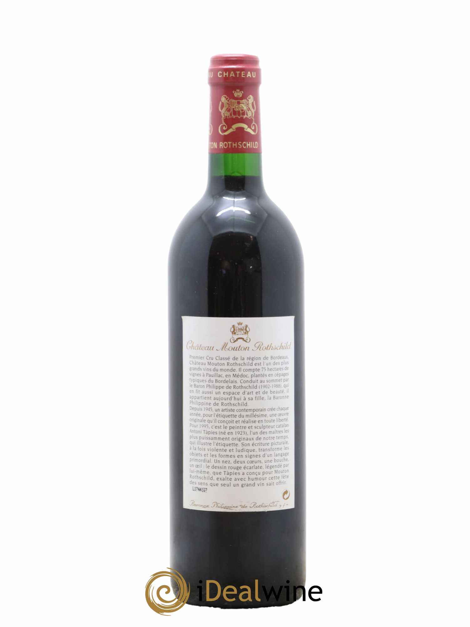 Château Mouton Rothschild 1er Grand Cru Classé 1995 - Lot de 1 bouteille - 1