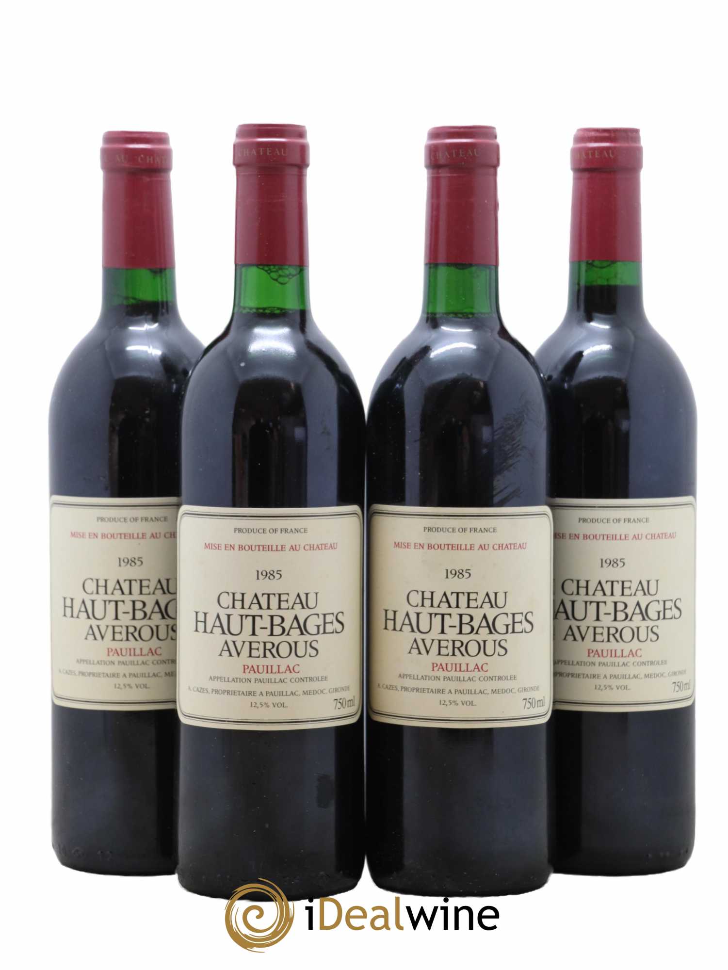 Château Haut Bages Averous Cru Bourgeois 1985 - Lot de 4 bouteilles - 0