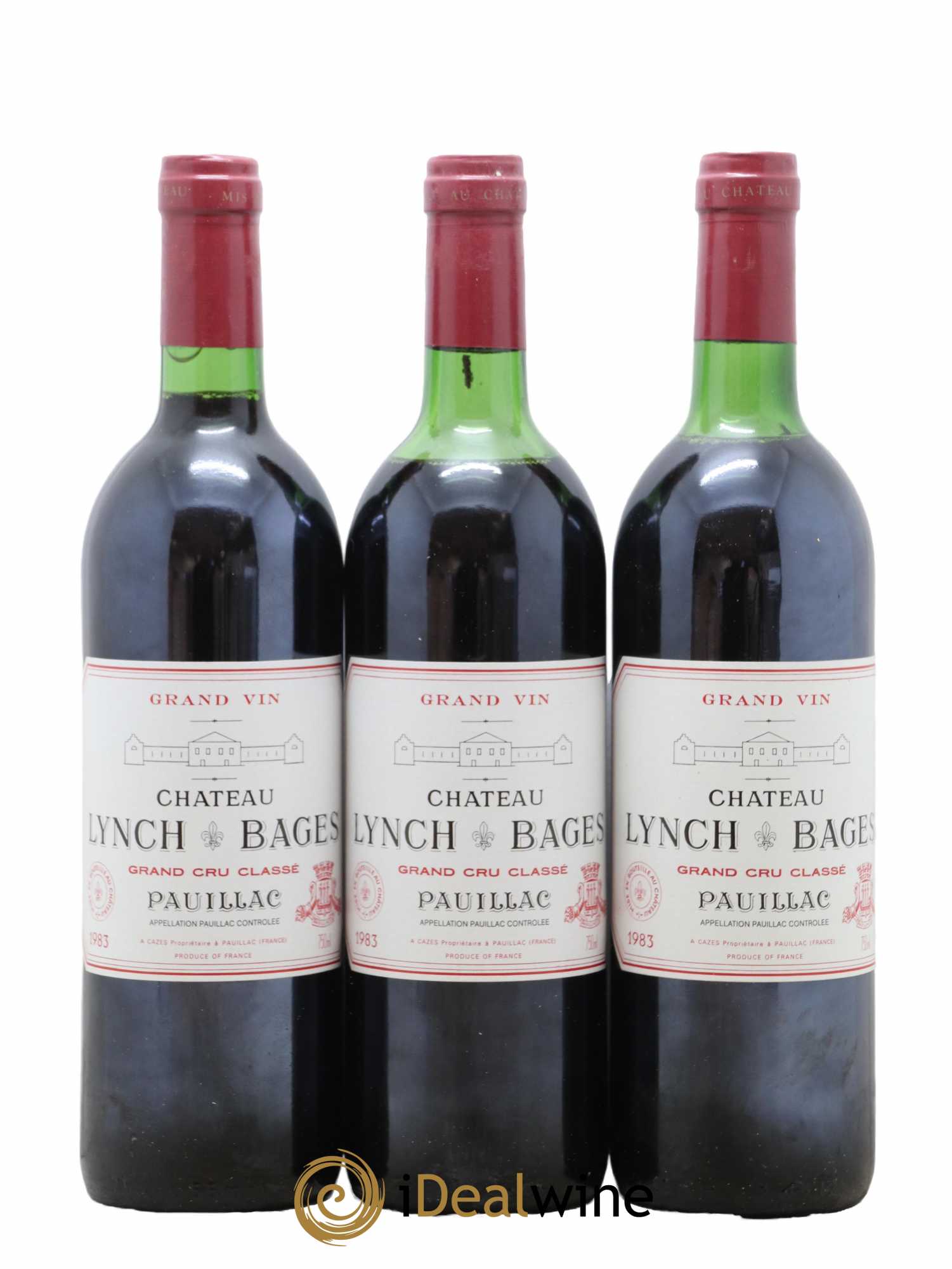 Château Lynch Bages 5ème Grand Cru Classé 1983 - Lot de 3 bouteilles - 0