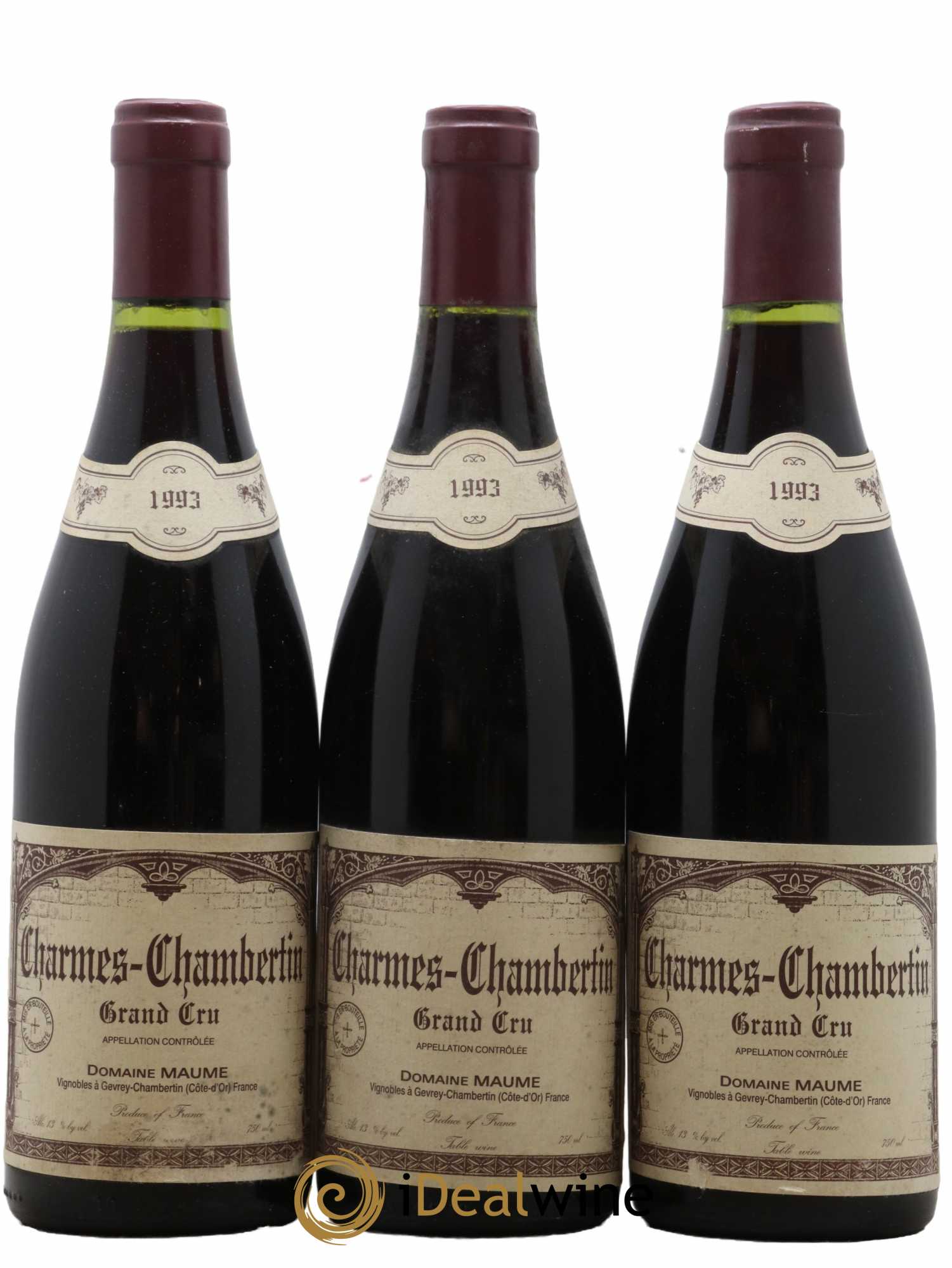 Charmes-Chambertin Grand Cru Maume (Domaine) 1993 - Lot de 3 bouteilles - 0