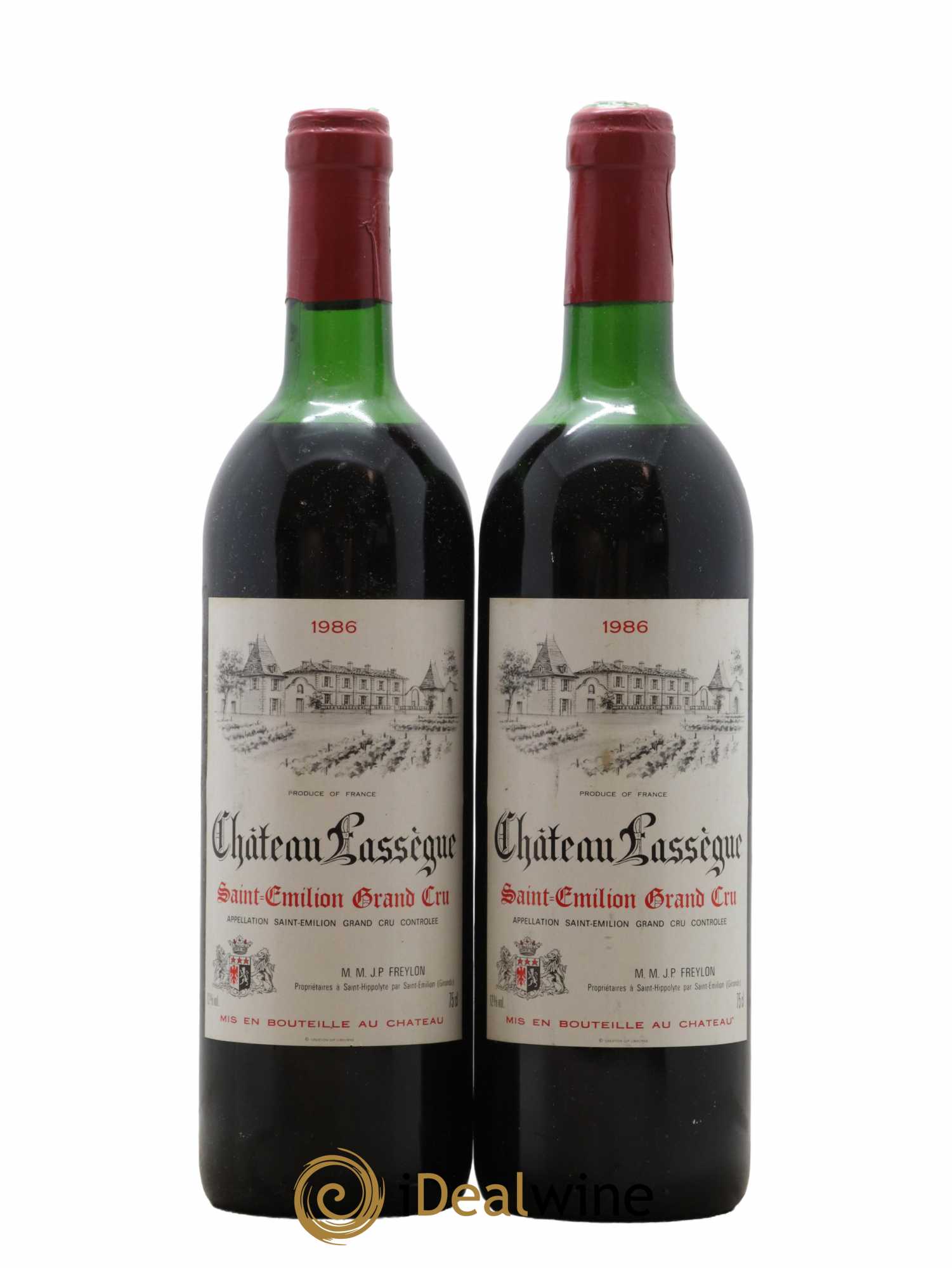 Saint-Émilion Grand Cru Château Lassègue 1986 - Lot de 2 bouteilles - 0