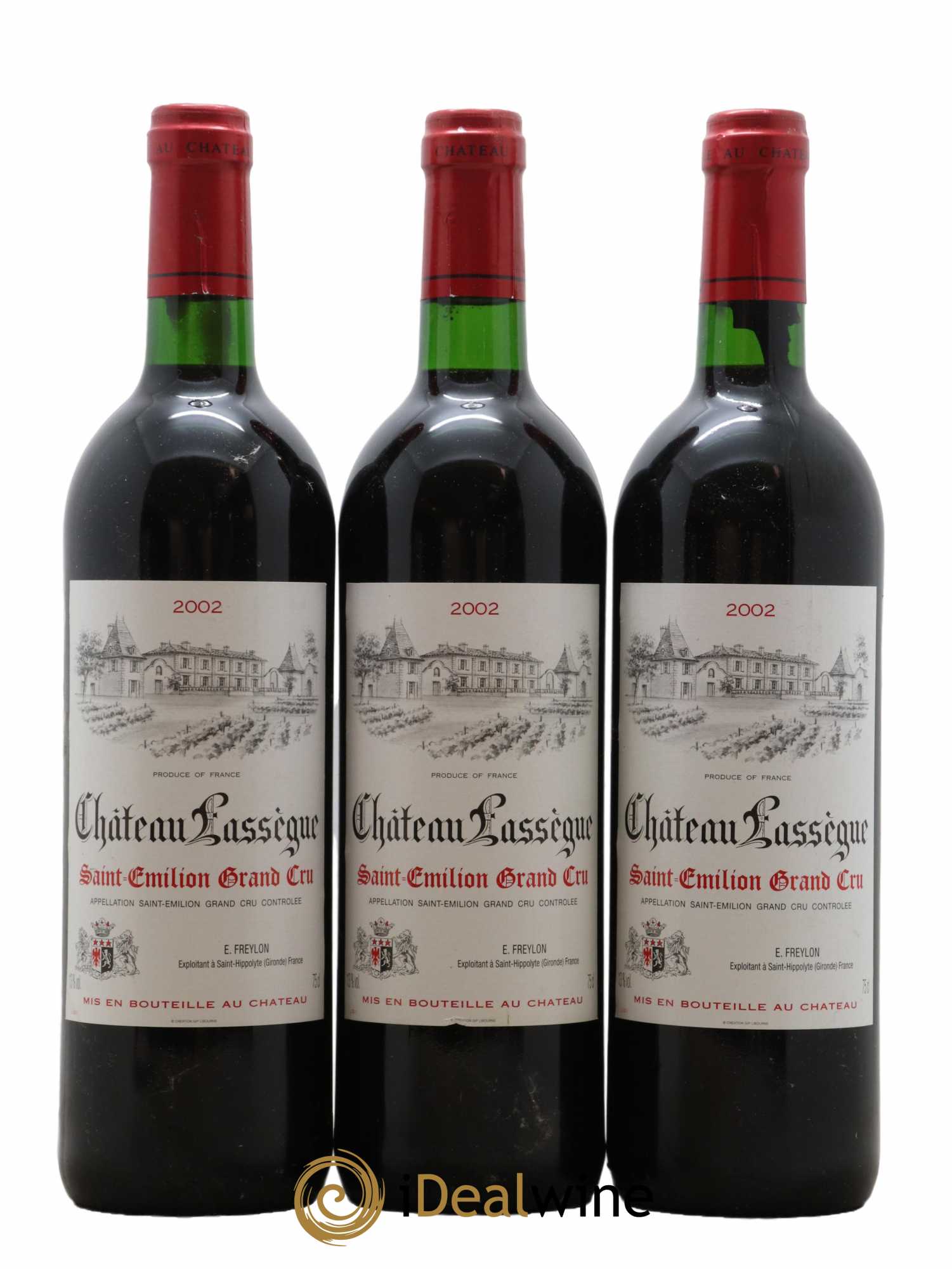 Saint-Émilion Grand Cru Château Lassègue 2002 - Lot de 3 bouteilles - 0