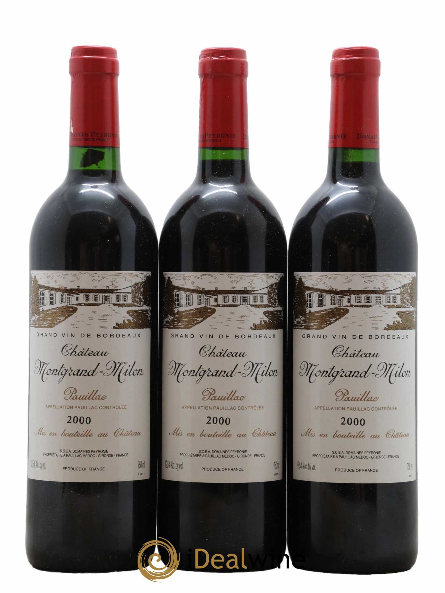 Pauillac Château Montgrand Milon 2000 - Lot de 3 bouteilles - 0
