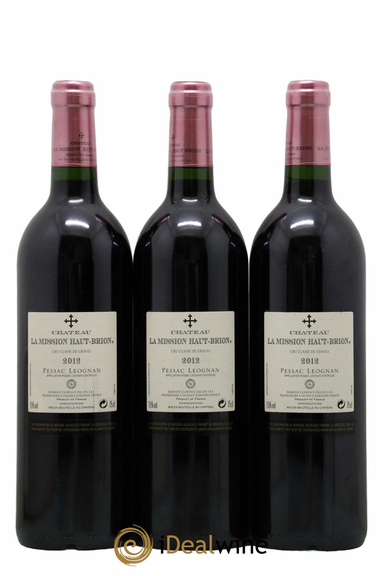Château la Mission Haut-Brion Cru Classé de Graves 2012 - Lot of 3 bottles - 1
