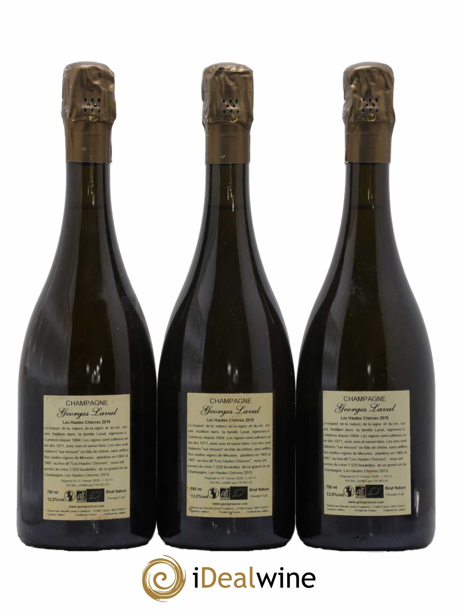 Les Hautes Chèvres 1er Cru Brut Nature Georges Laval 2015 - Lot de 3 bouteilles - 1