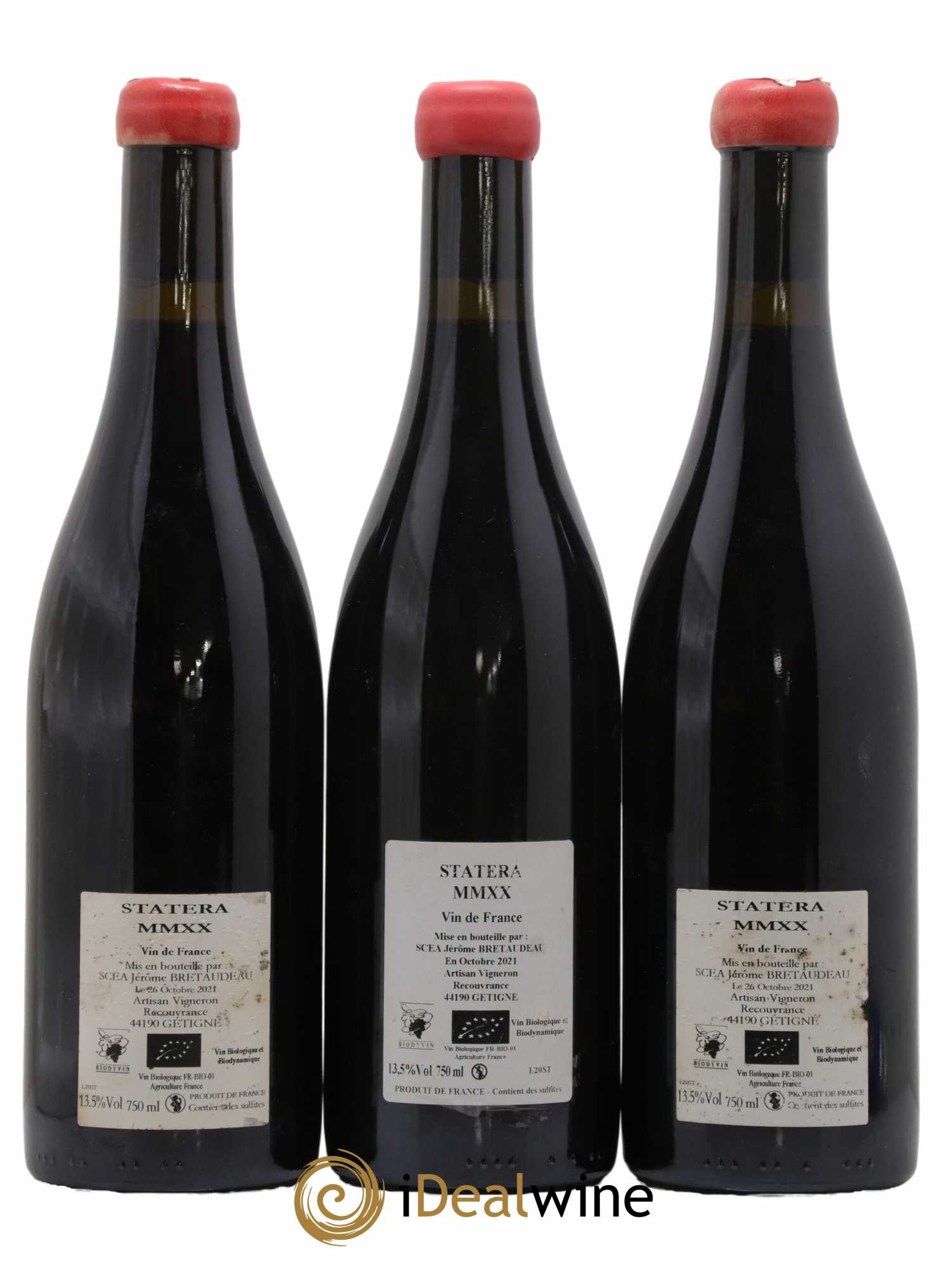 Vin de France Statera Jérôme Bretaudeau - Domaine de Bellevue 2020 - Lot de 3 bouteilles - 1