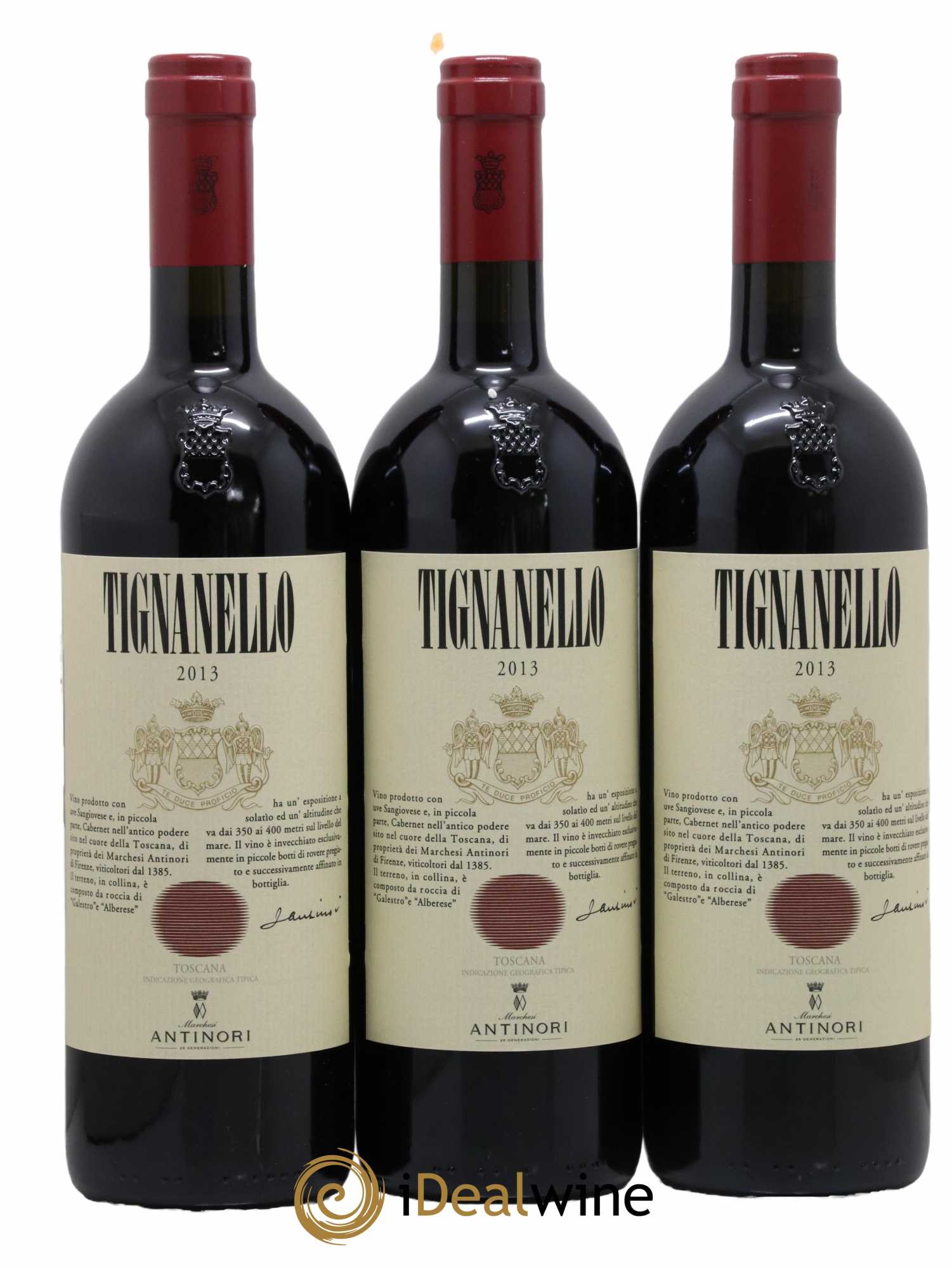 Toscana IGT Tignanello Tenuta Tignanello - Marchesi Antinori 2013 - Lotto di 3 bottiglie - 0