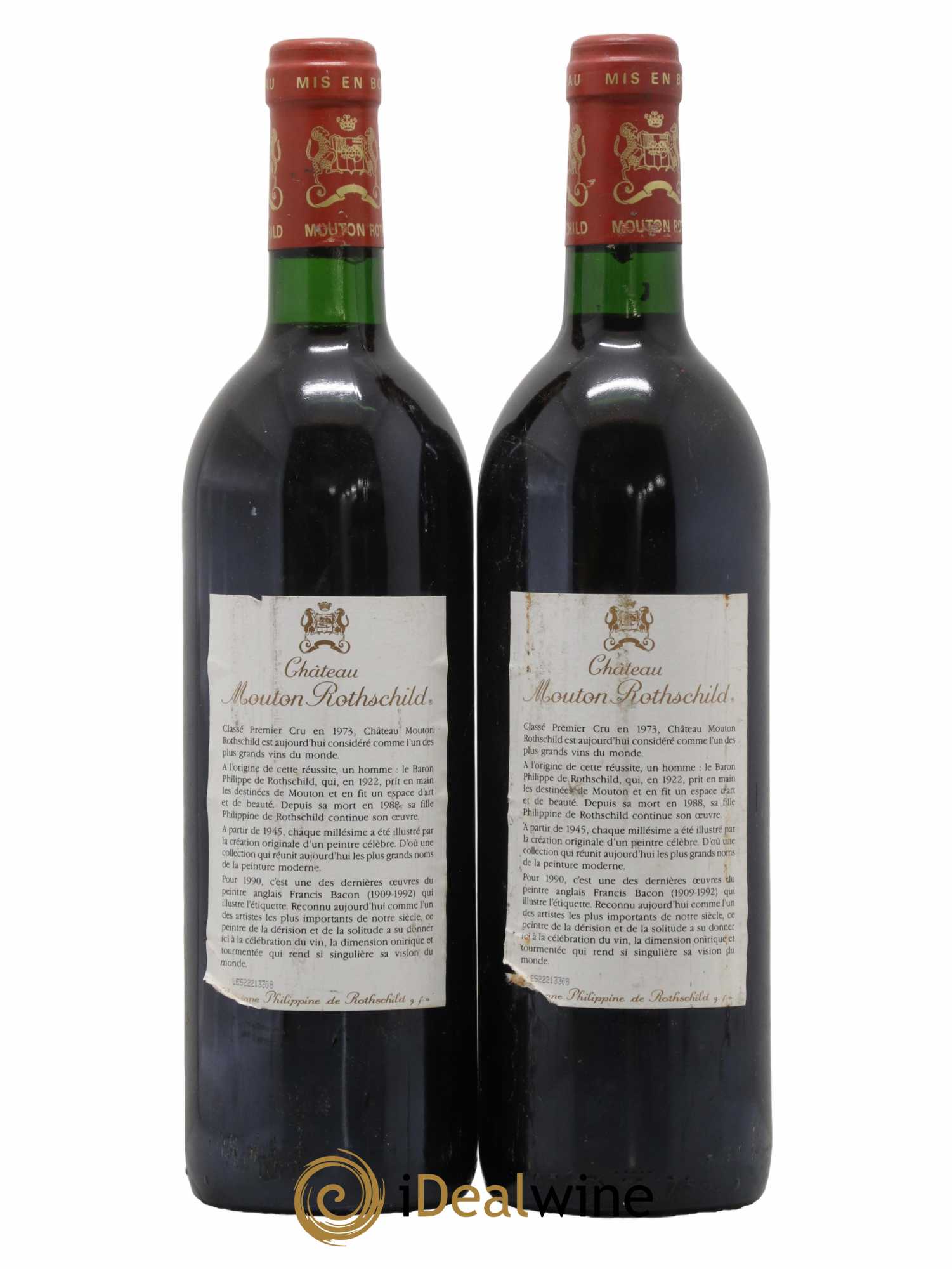 Château Mouton Rothschild 1er Grand Cru Classé 1990 - Lot of 2 bottles - 1