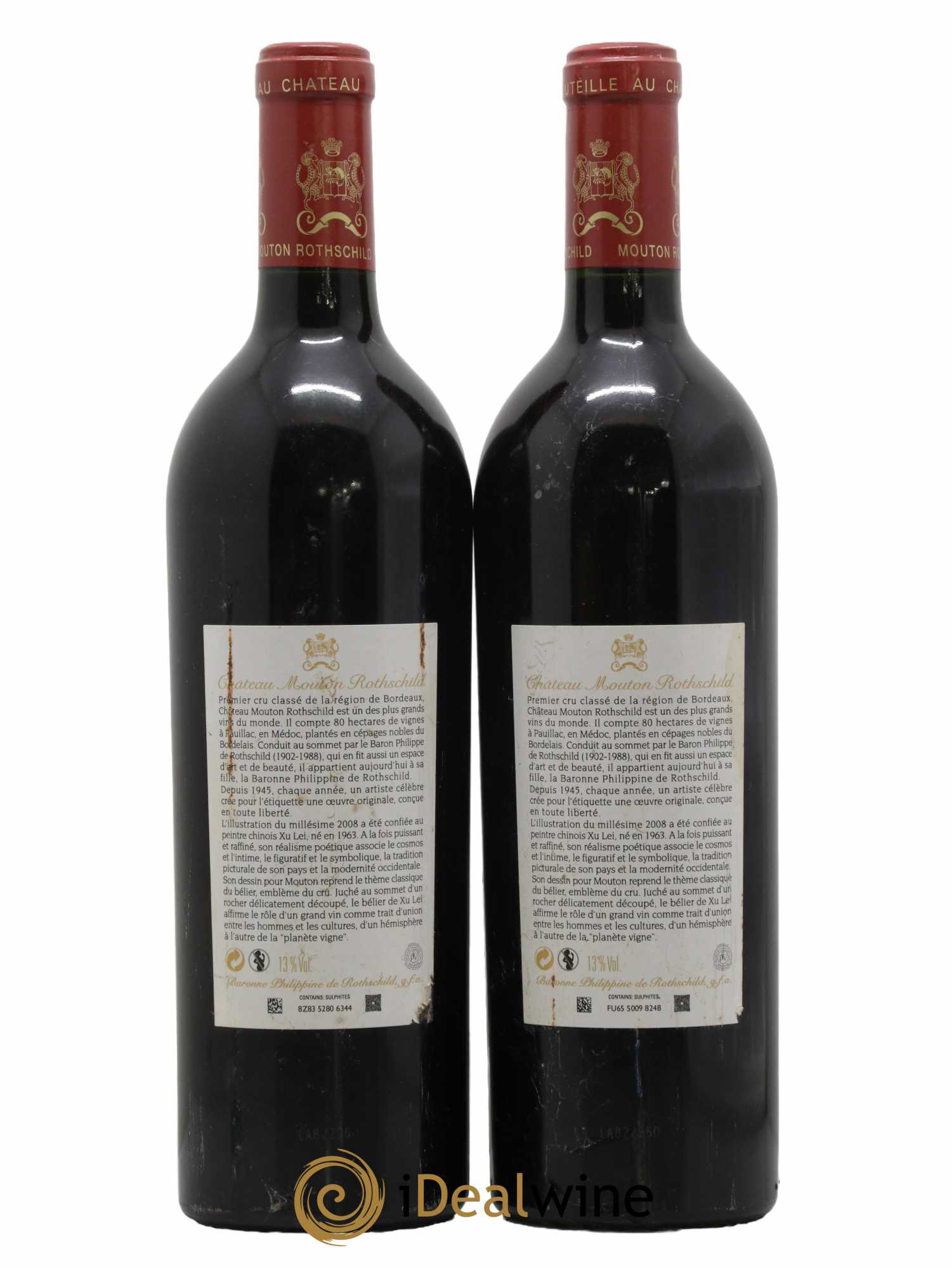 Château Mouton Rothschild 1er Grand Cru Classé 2008 - Lot of 2 bottles - 1