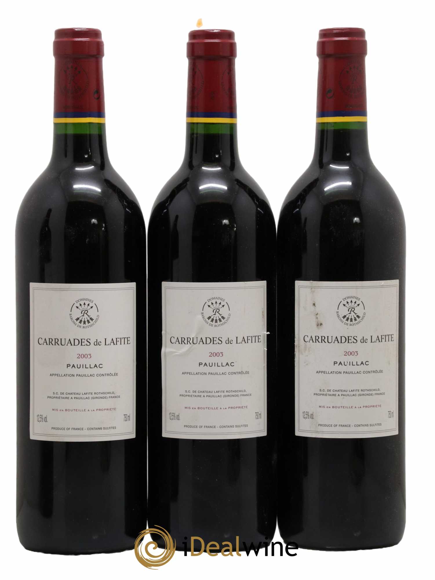 Carruades de Lafite Rothschild Second Vin 2003 - Lot de 3 bouteilles - 1