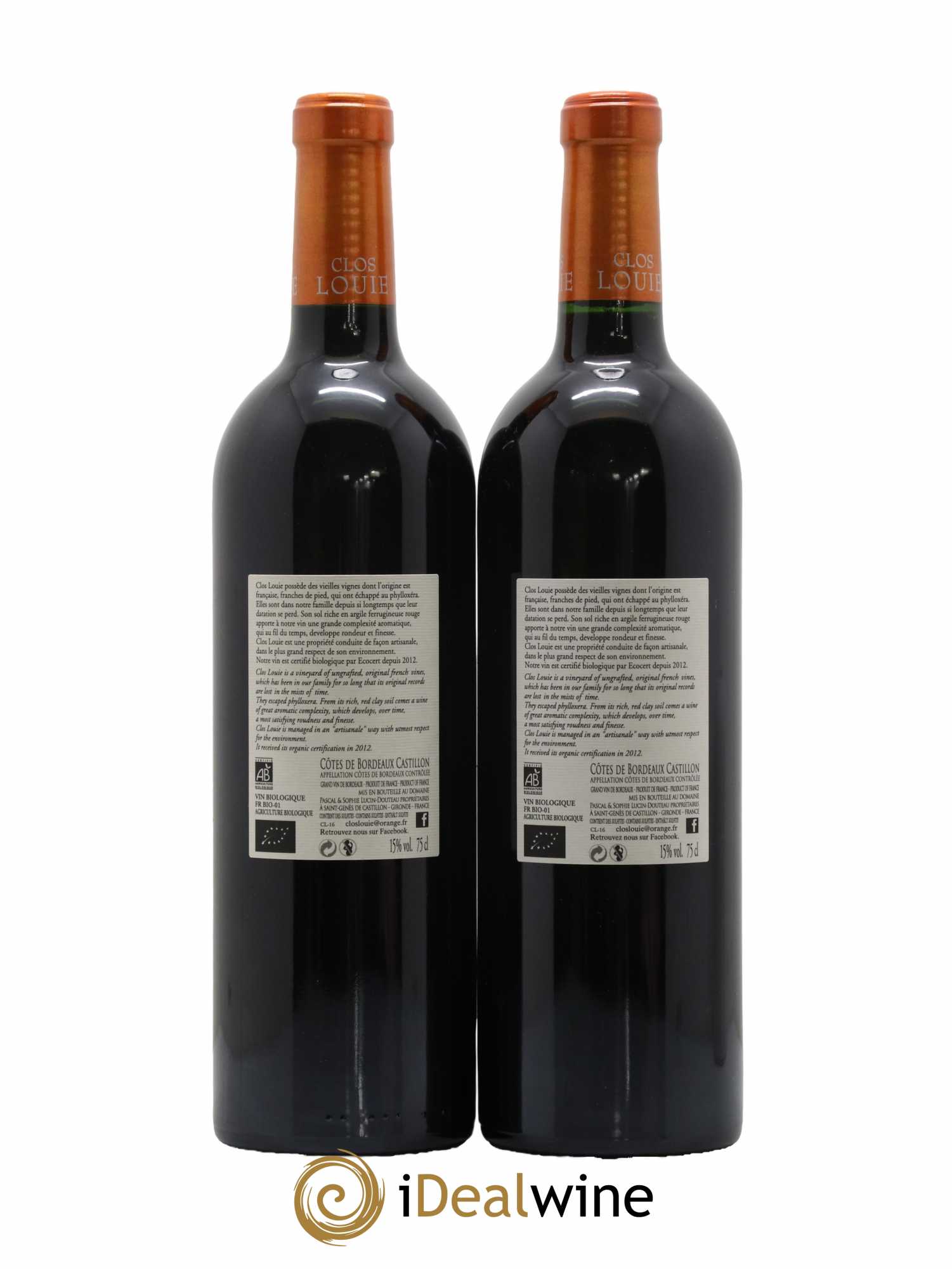 Castillon-Côtes-de-Bordeaux (Côtes-de-Castillon) Clos Louie 2016 - Lot de 2 bouteilles - 1