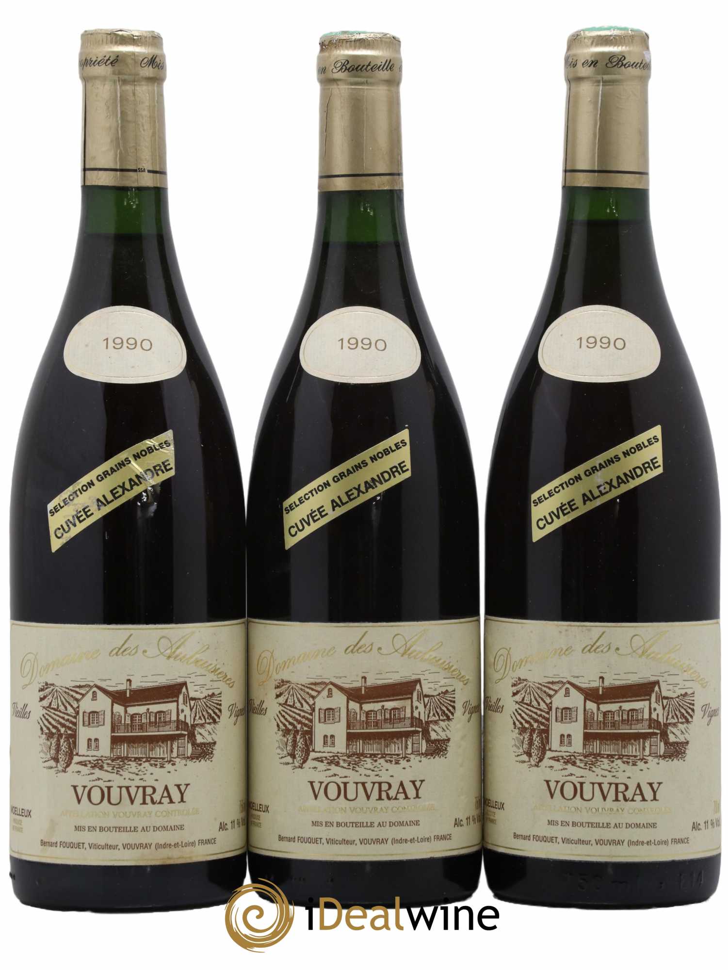 Vouvray Cuvée Alexandre Vieilles Vignes Domaine des Aubusières 1990 - Lotto di 3 bottiglie - 0