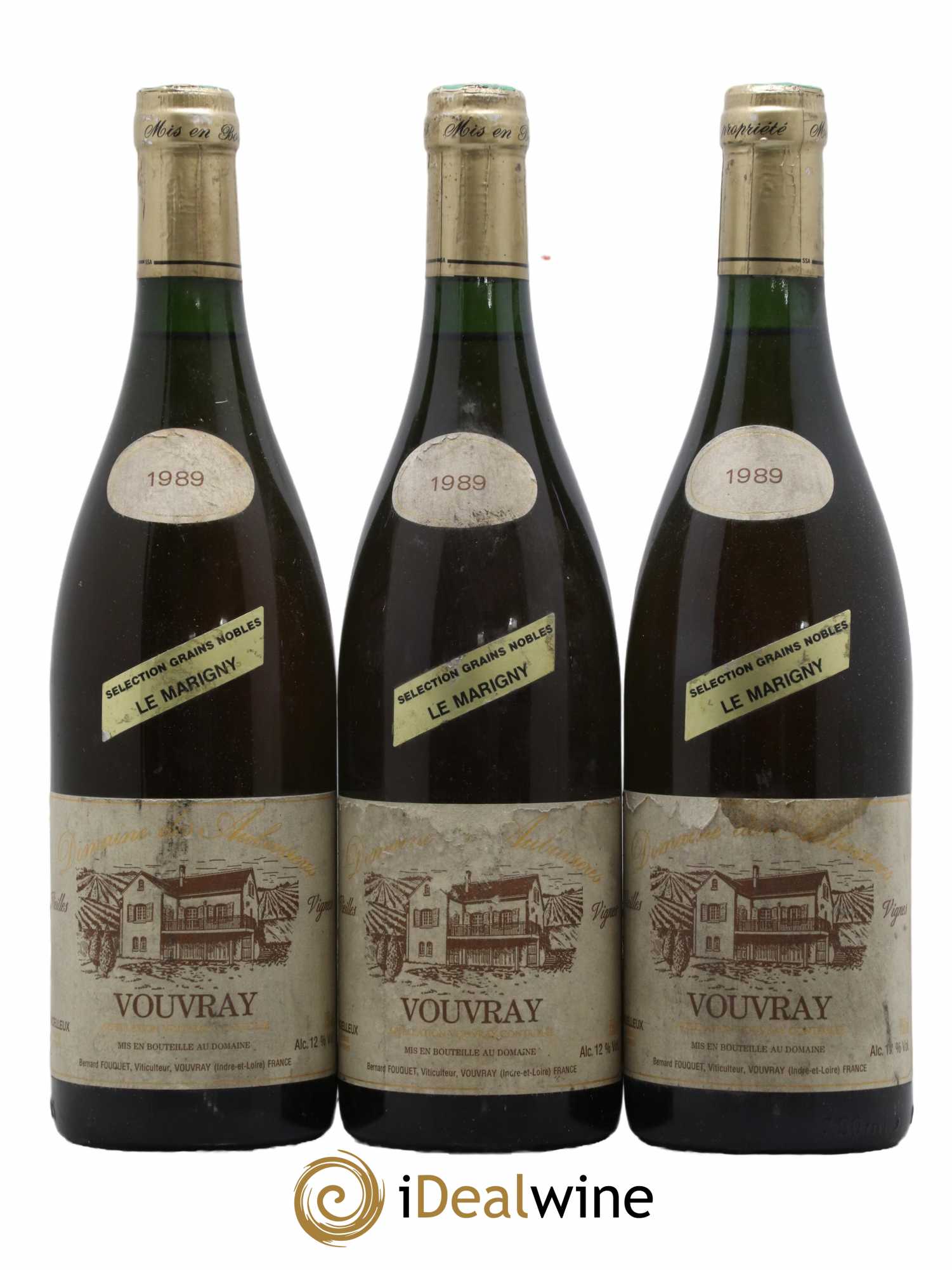 Vouvray Sélection Grains Nobles Vieilles Vignes Le Marigny Domaine des Aubusières 1989 - Lotto di 3 bottiglie - 0