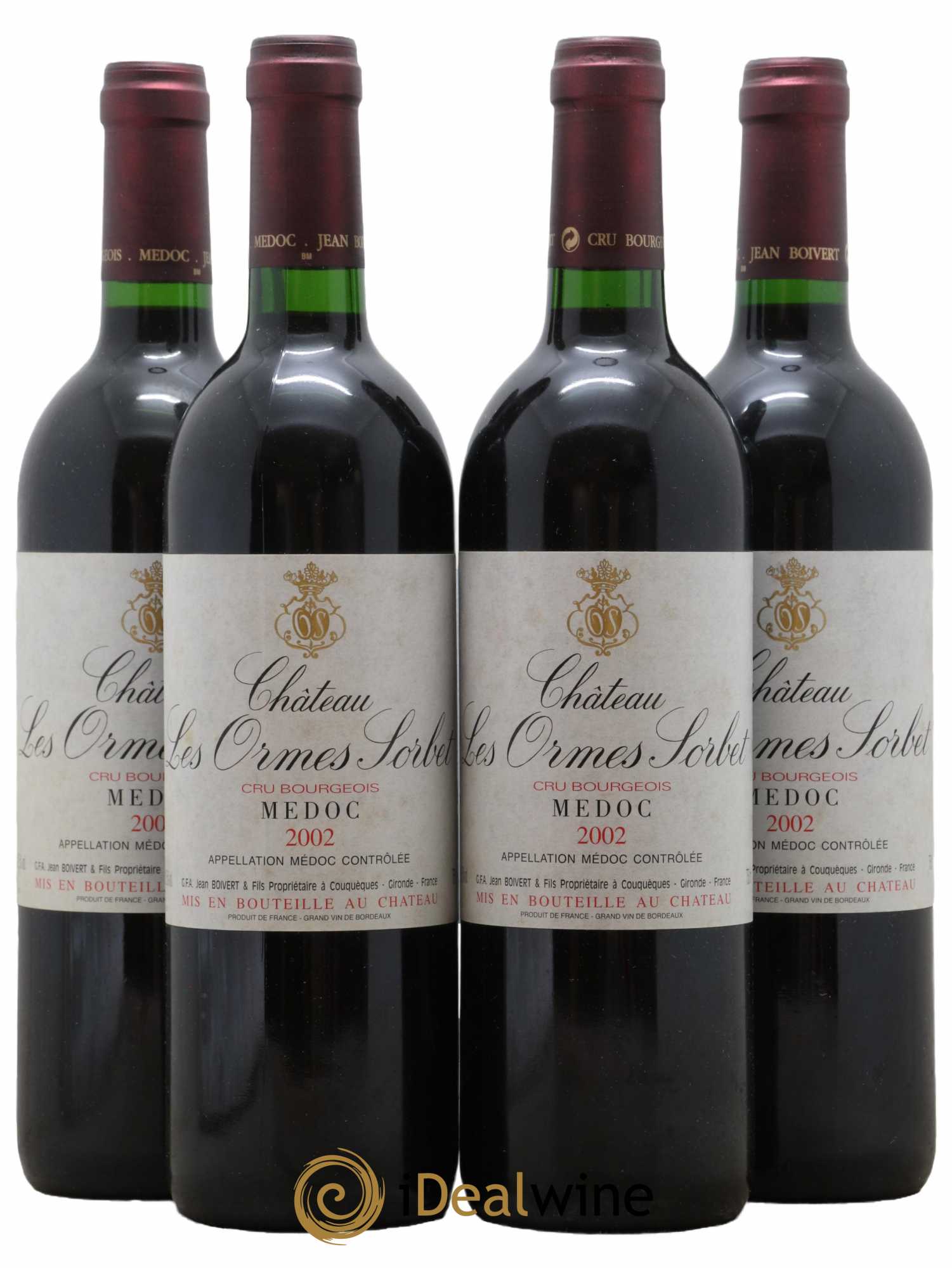 Château les Ormes Sorbet Cru Bourgeois 2002 - Lot de 4 bouteilles - 0