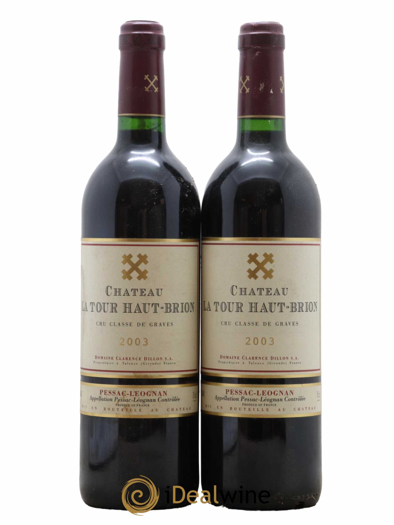 Château la Tour Haut-Brion Cru Classé de Graves 2003 - Lot de 2 bouteilles - 0