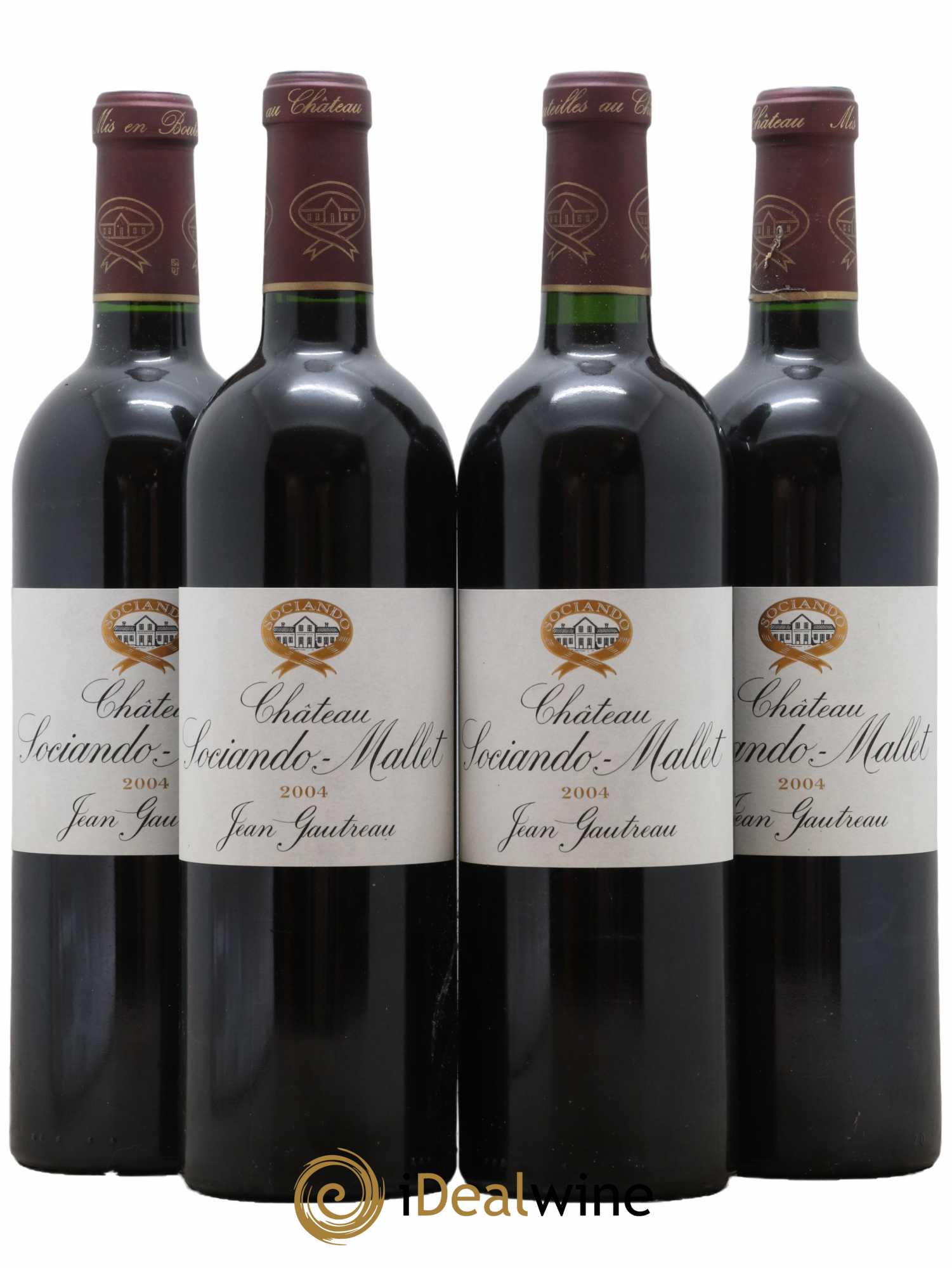 Château Sociando Mallet 2004 - Lot de 4 bouteilles - 0