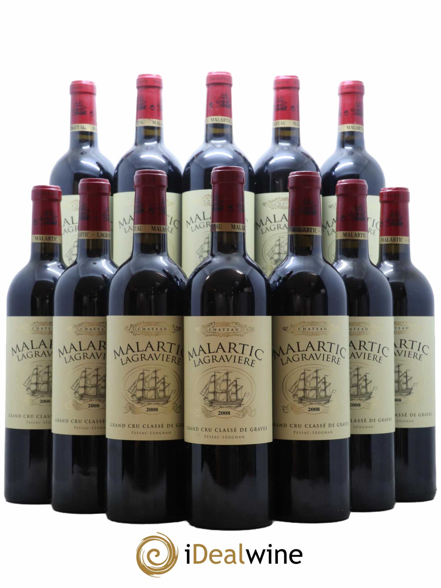 Château Malartic-Lagravière Cru Classé de Graves 2008 - Lot de 12 bouteilles - 0