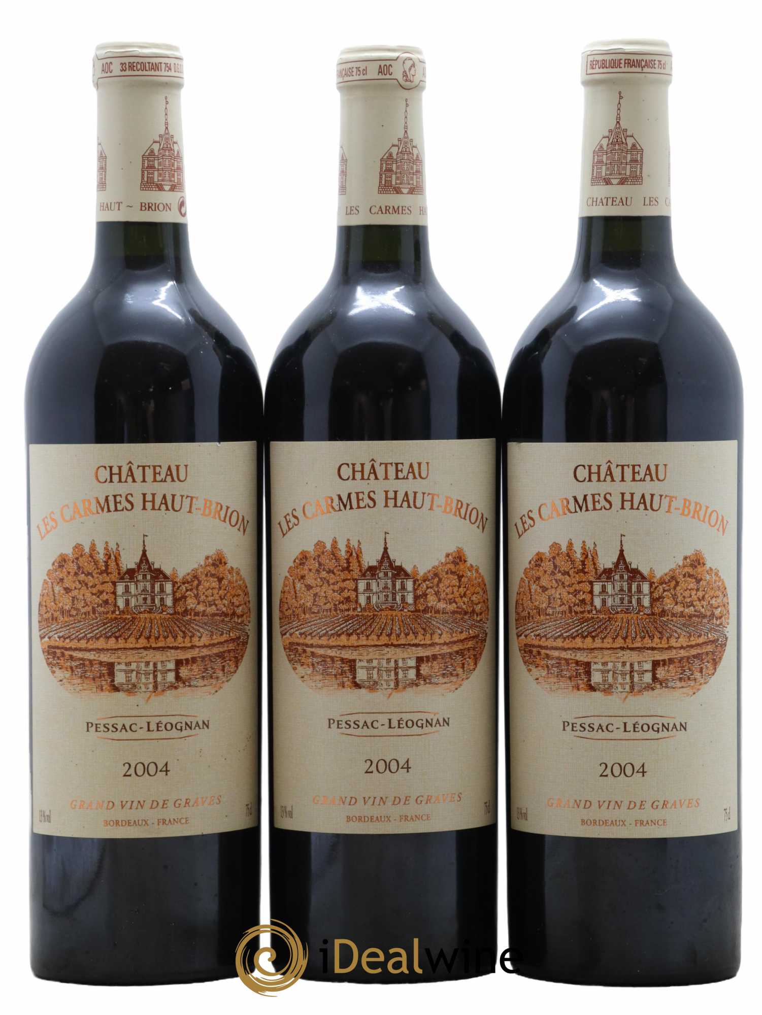 Château Les Carmes Haut-Brion 2004 - Lot de 3 bouteilles - 0