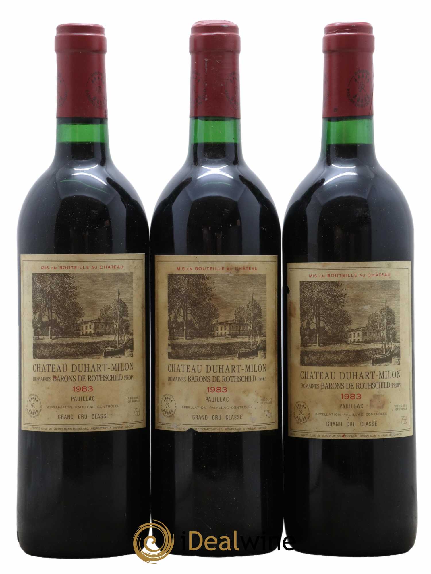 Château Duhart-Milon 4ème Grand Cru Classé 1983 - Lot de 3 bouteilles - 0