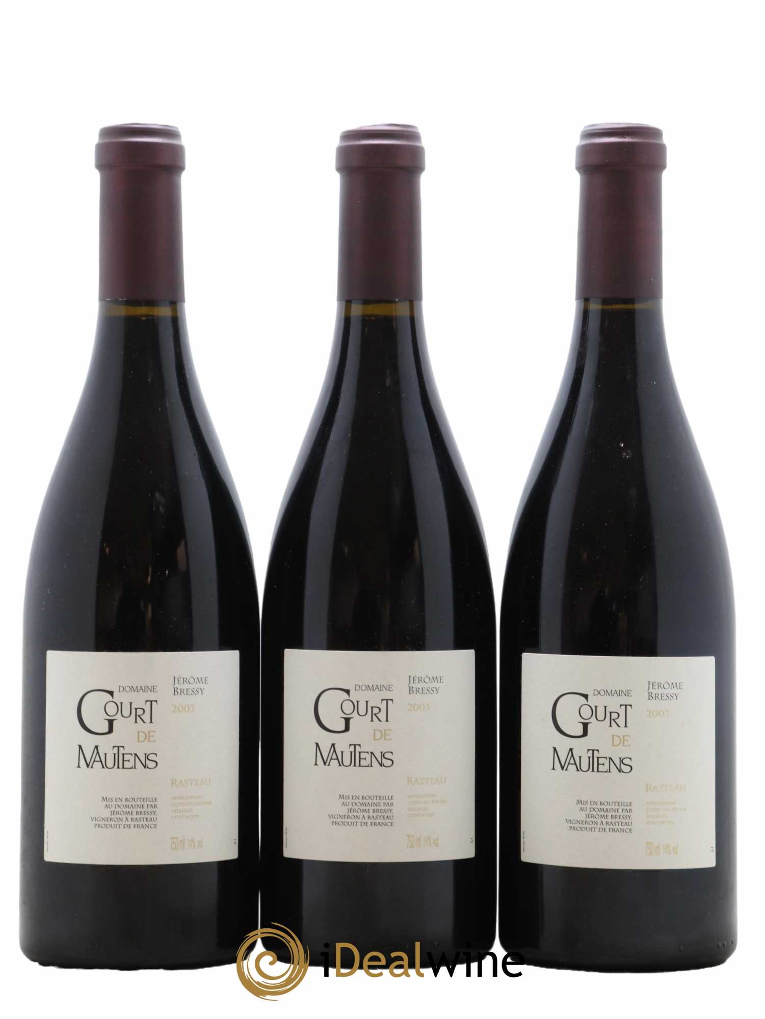 Rasteau Domaine Gourt de Mautens - Jérôme Bressy 2003 - Lot de 12 bouteilles - 1